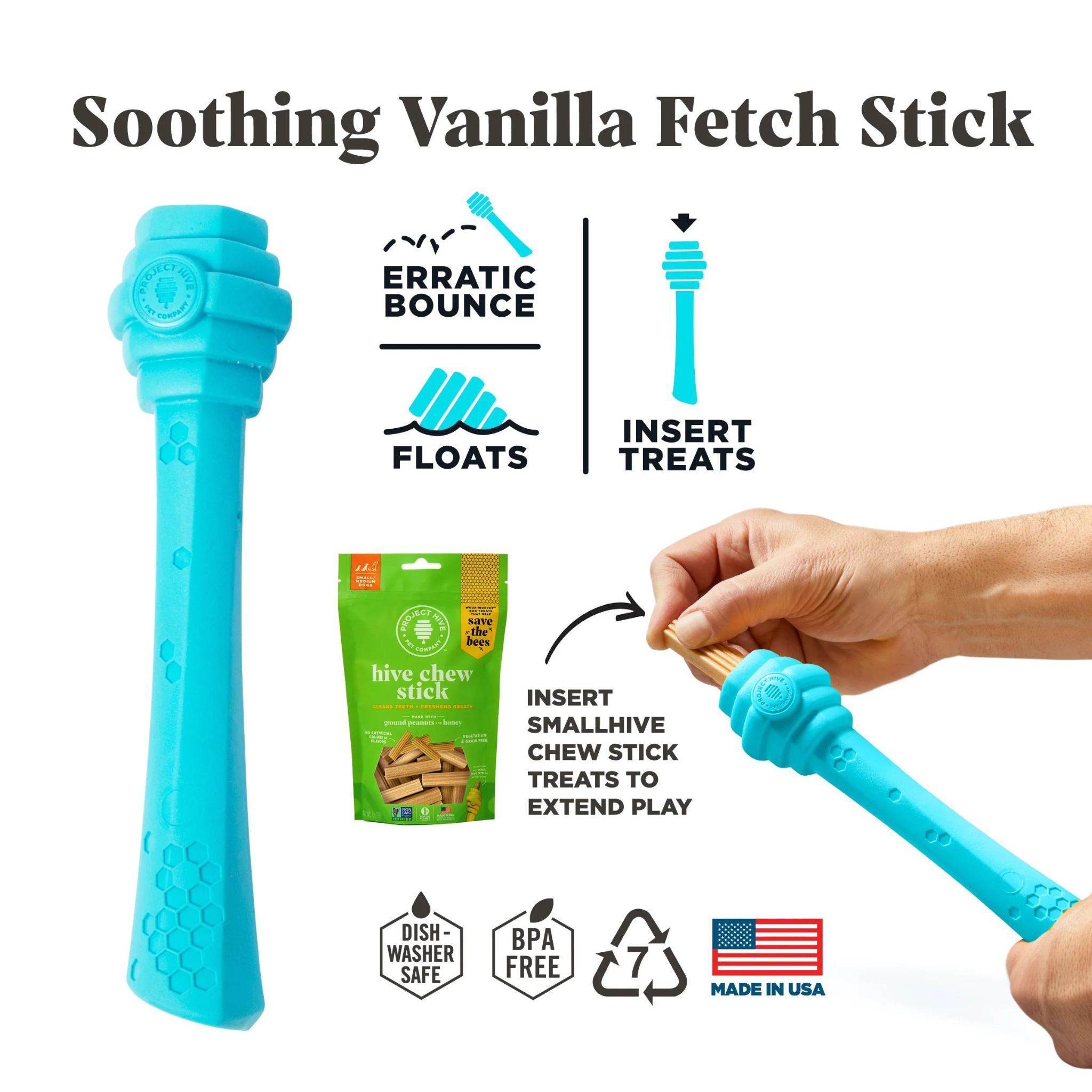 Project Hive Vanilla Scented Fetch Stick Dog Toy