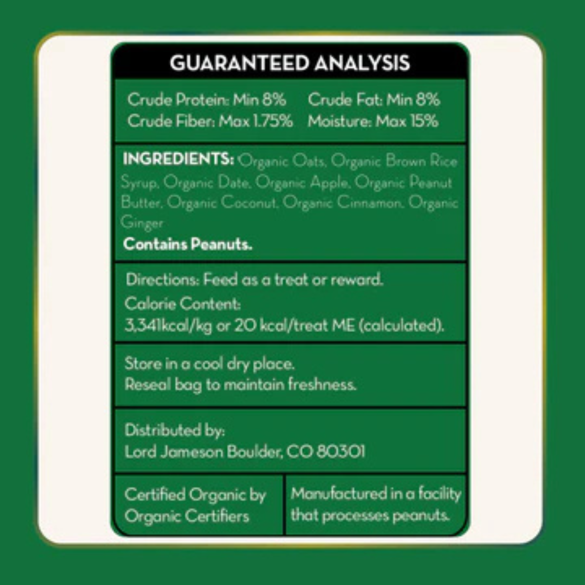 Lord Jameson Christmas Cobbler Organic Dog Treats