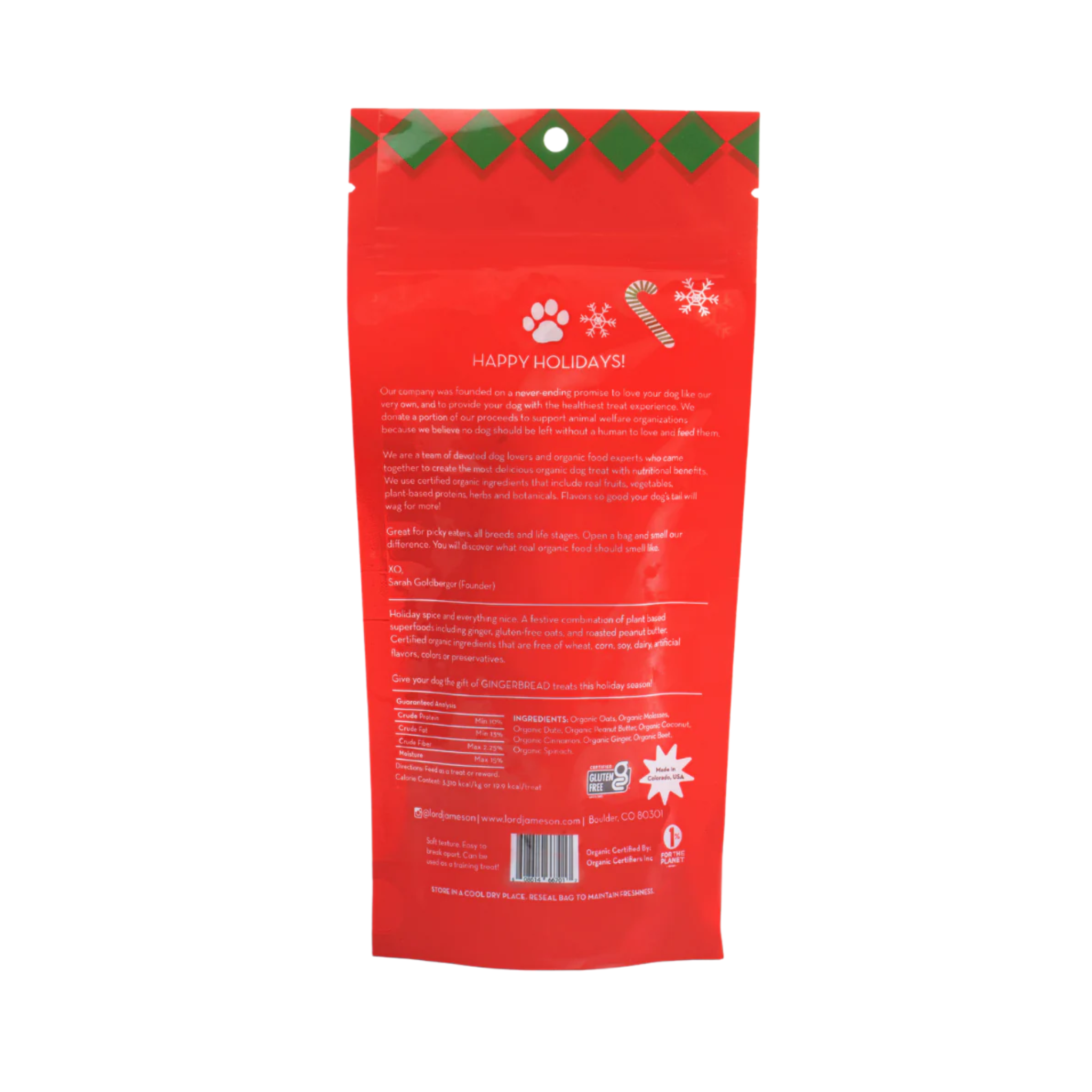 Lord Jameson Gingerbread Organic Dog Treats