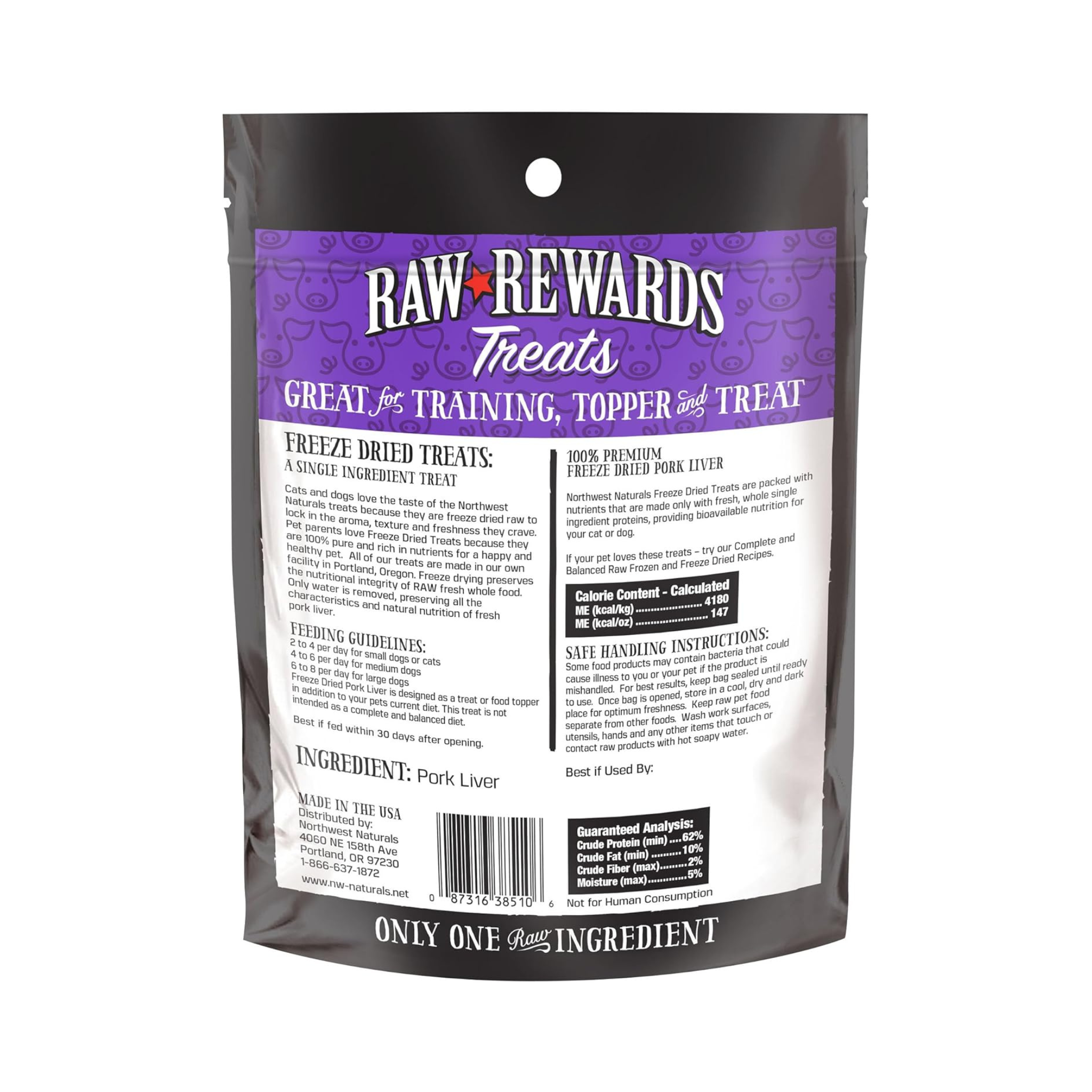 Northwest Naturals Freeze Dried Pork Liver Treats for Dogs & Cats