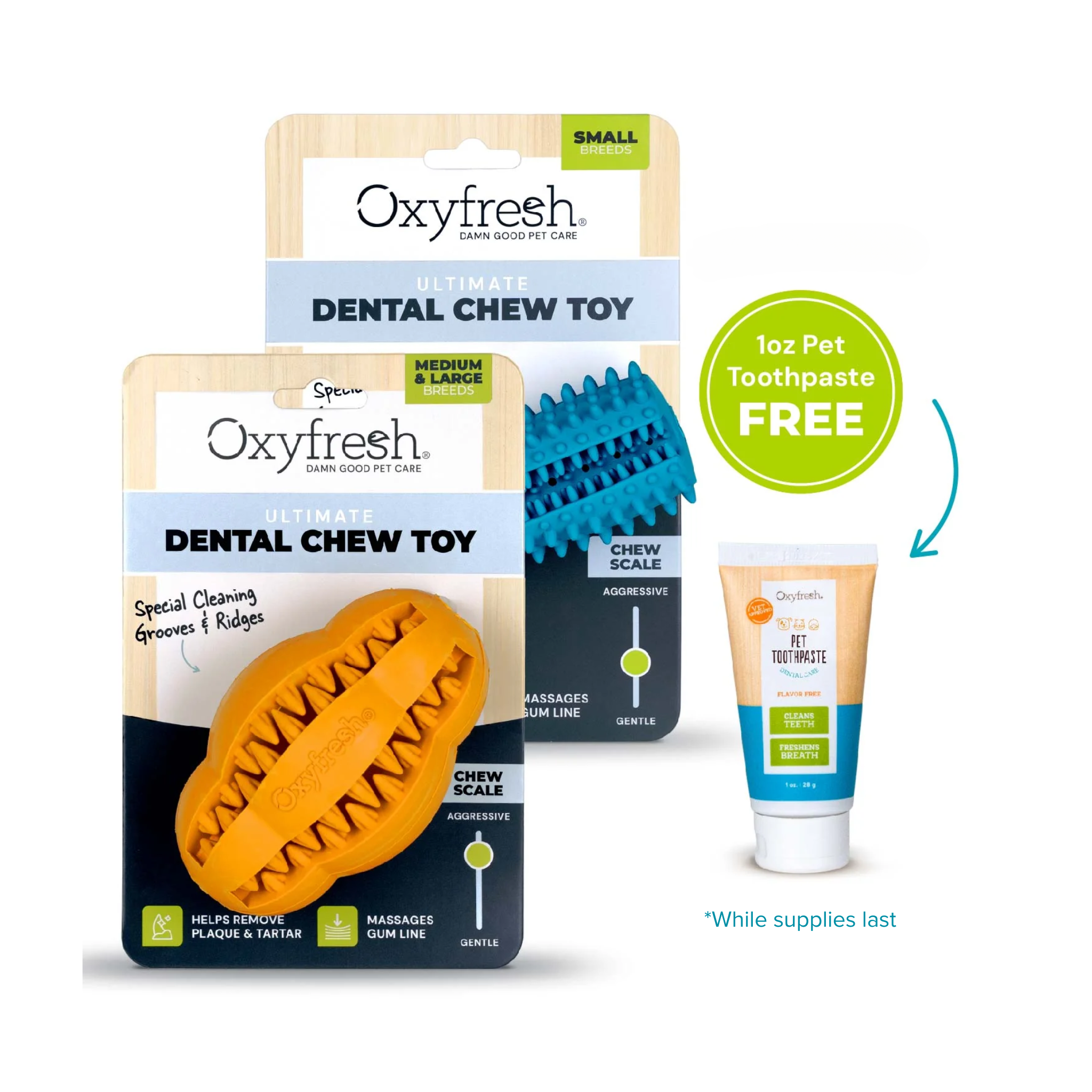 Oxyfresh Natural Rubber Dental Dog Toy