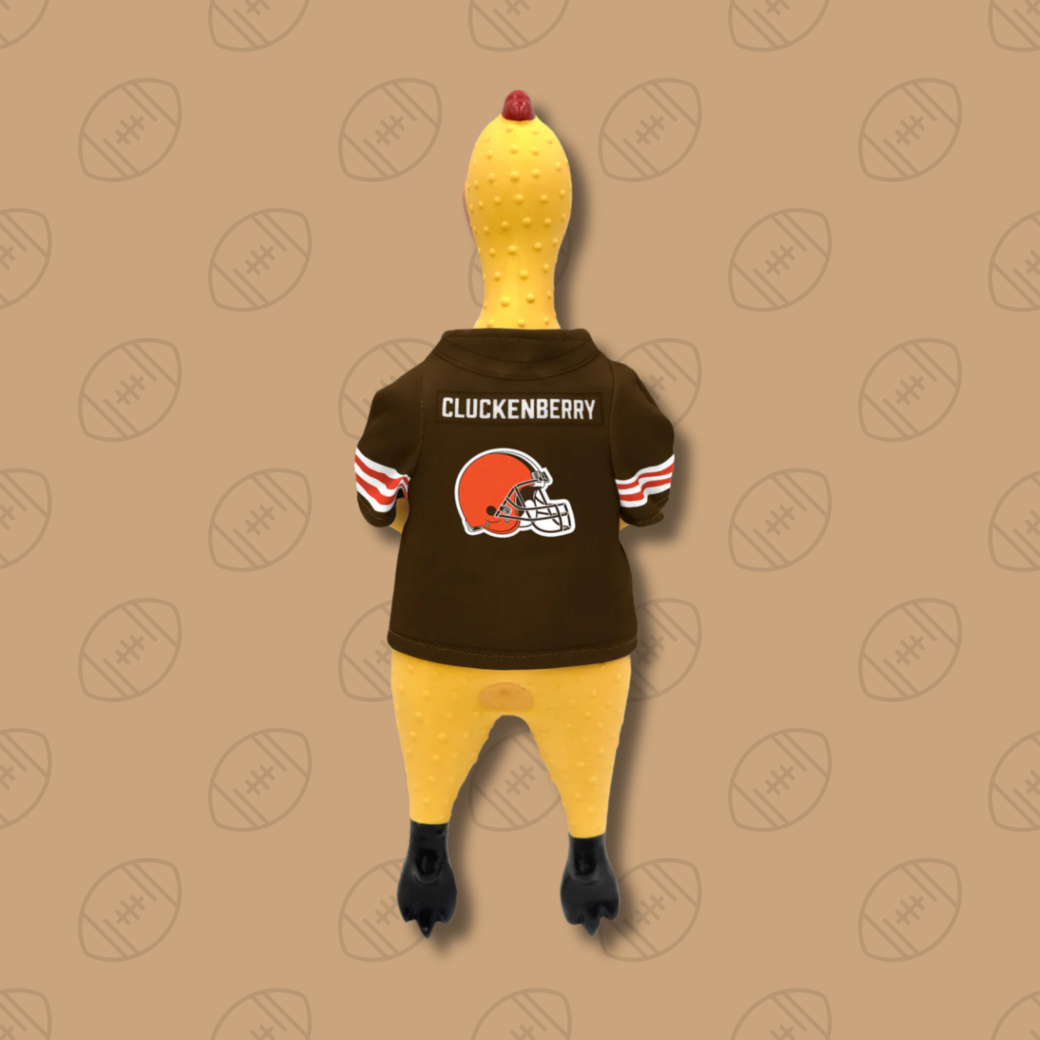 Little Earth Cleveland Browns Rubber Chicken Dog Toy