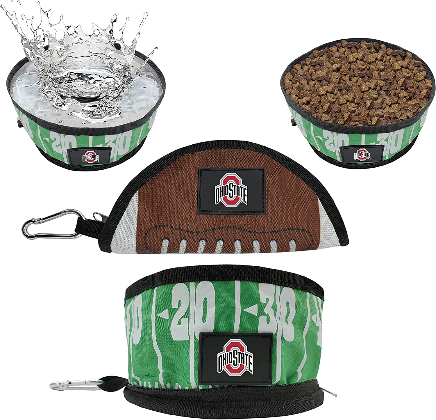 Pets First Ohio State Football Collapsible Pet Bowl