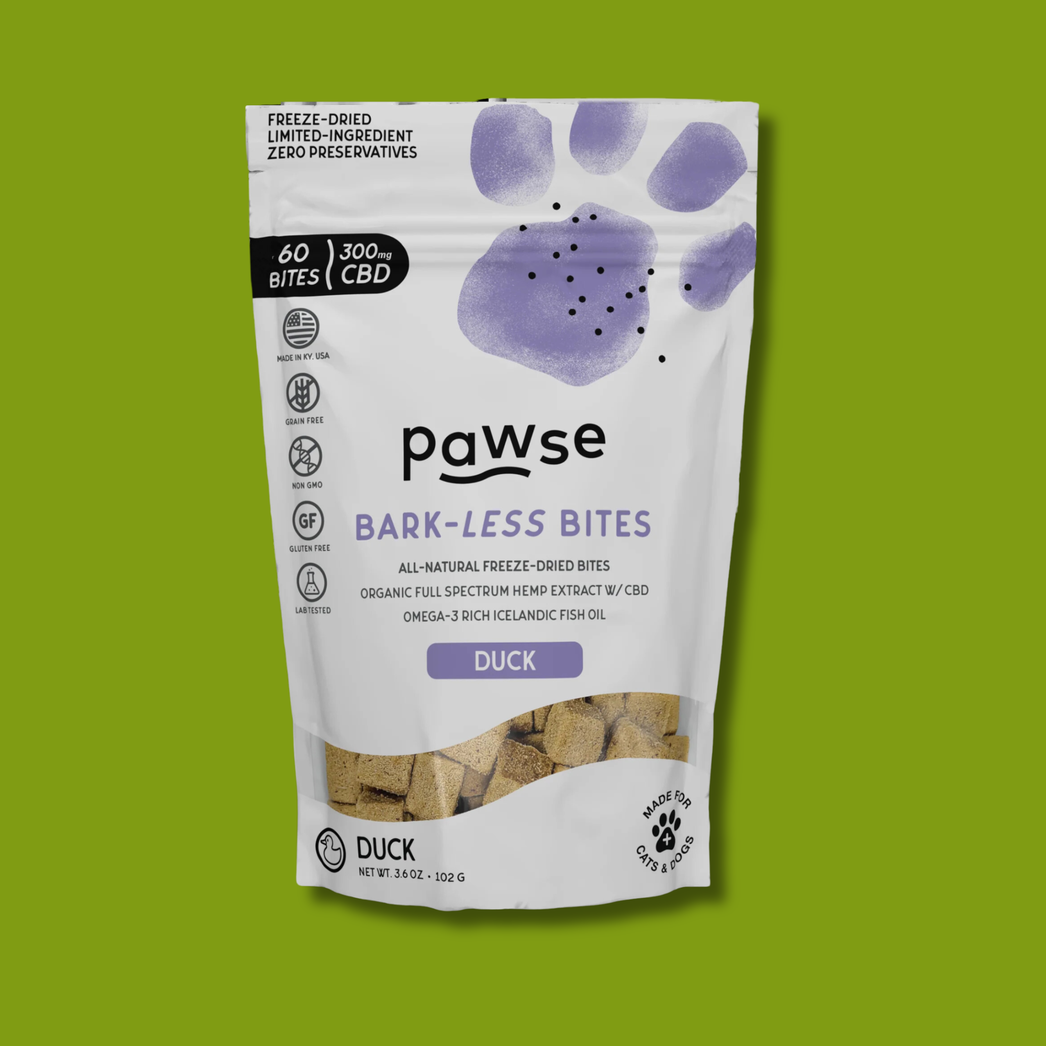 Pawse CBD Duck Bark-Less Bites