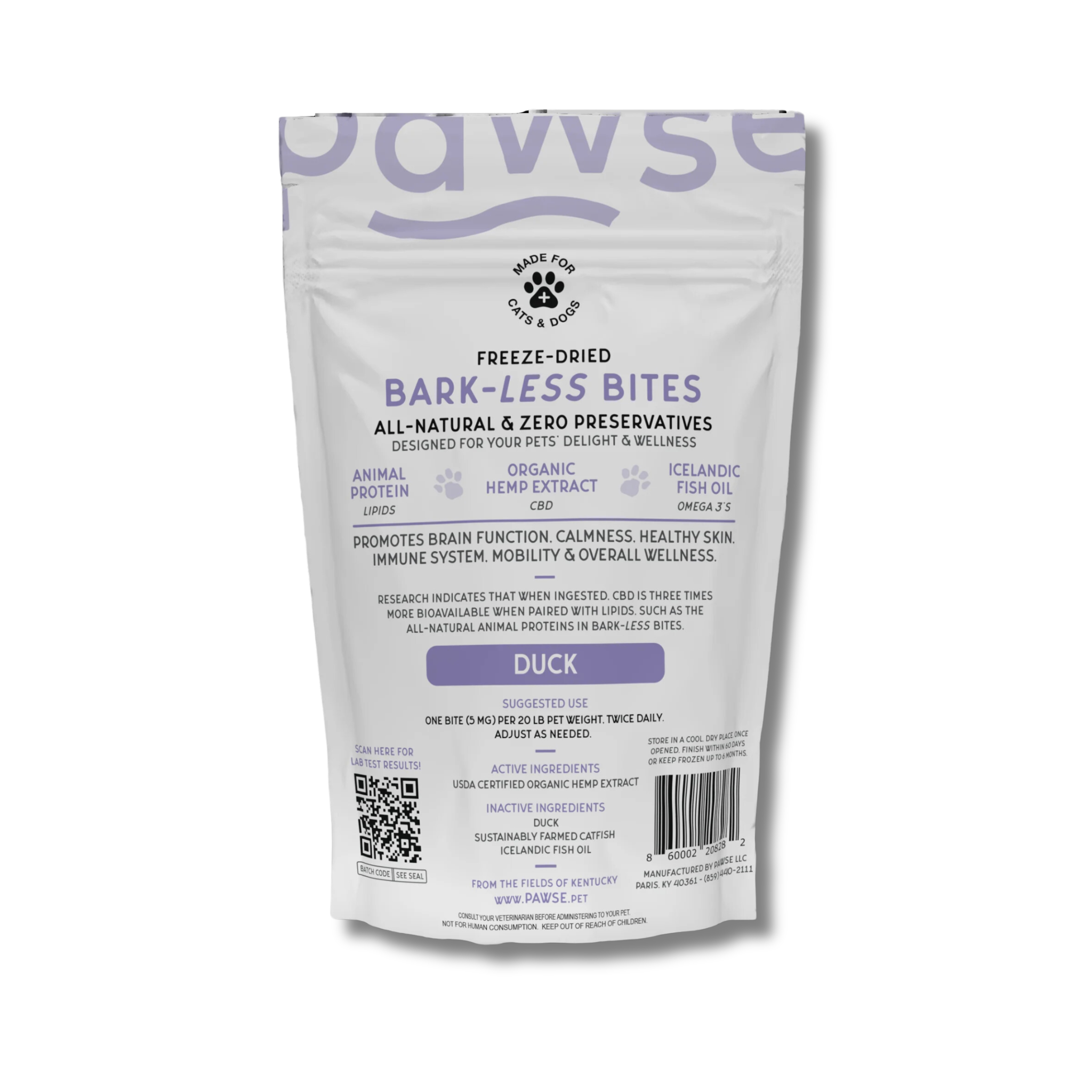Pawse CBD Duck Bark-Less Bites