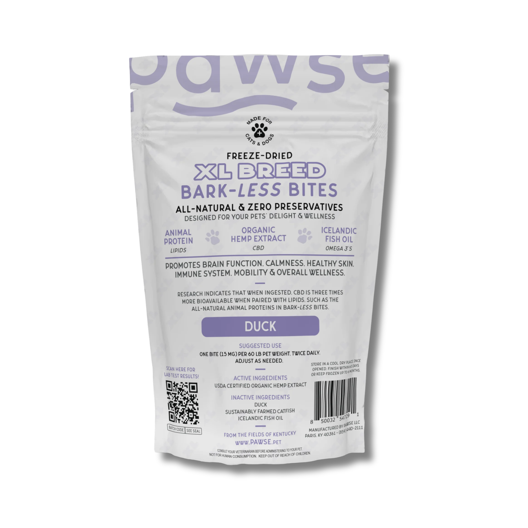 Pawse CBD Duck Bark-Less Bites XLarge Breed