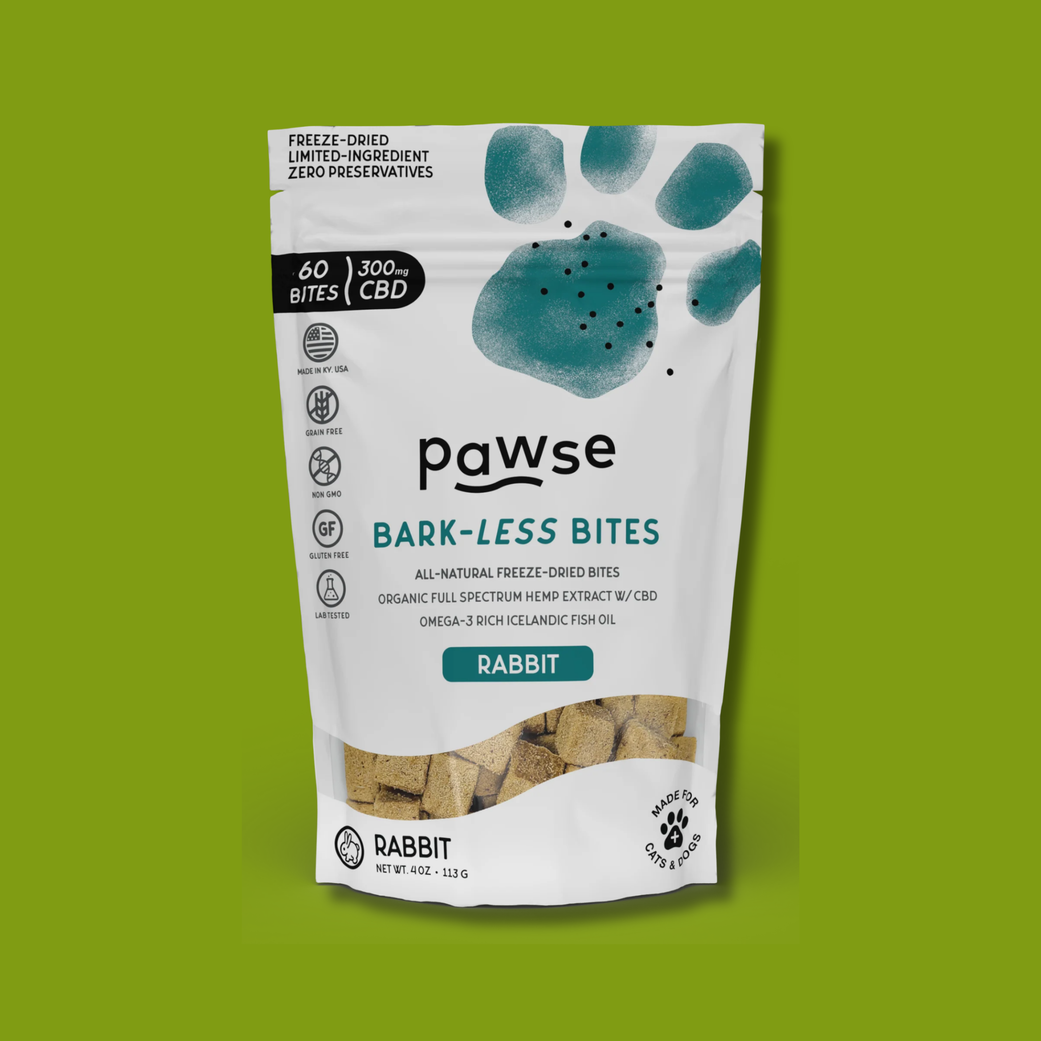Pawse CBD Rabbit Bark-Less Bites