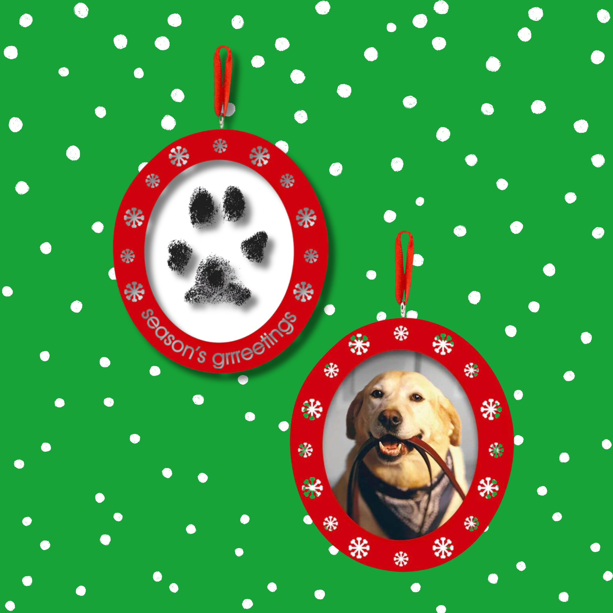 Pearhead Double Sided Holiday Photo/Ink Ornament