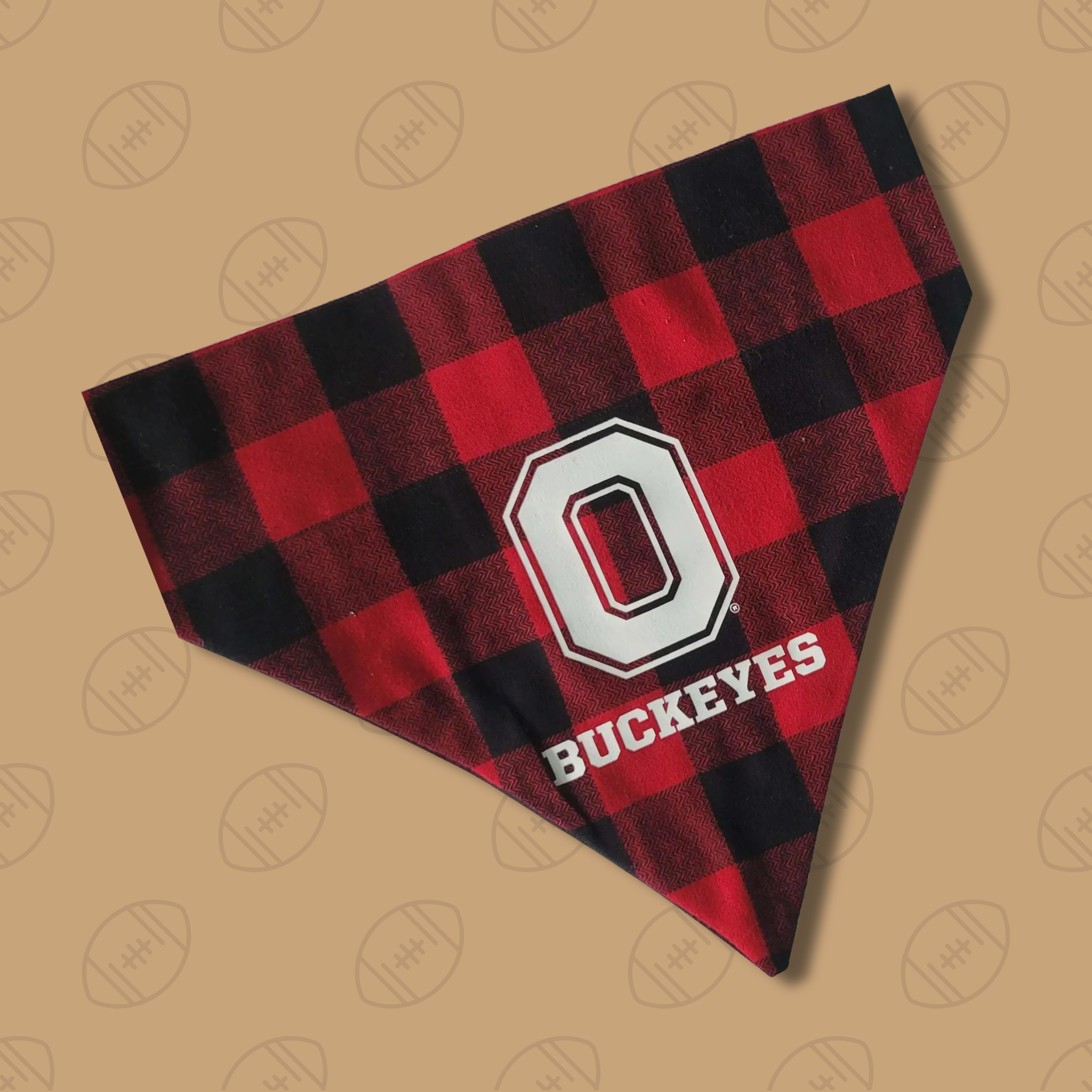 Top Rocks Doggie Wear Ohio State Buckeyes Bandana (Plaid)