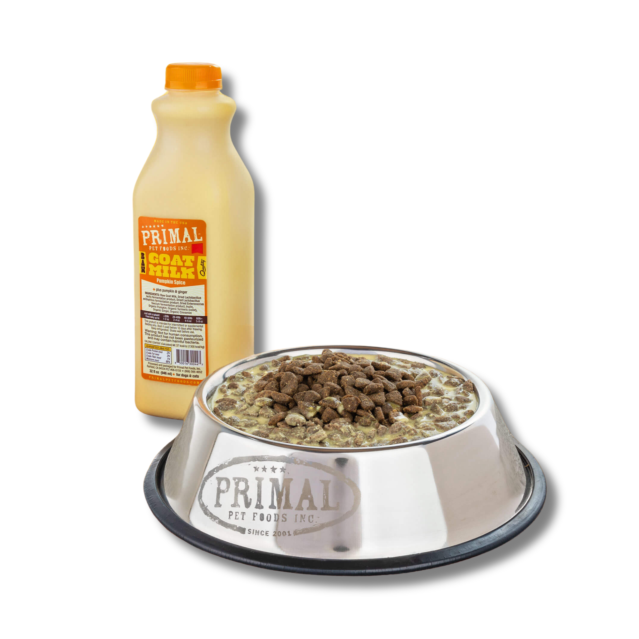 Primal Raw Frozen Pumpkin Spice Goat's Milk for Dogs & Cats 32oz