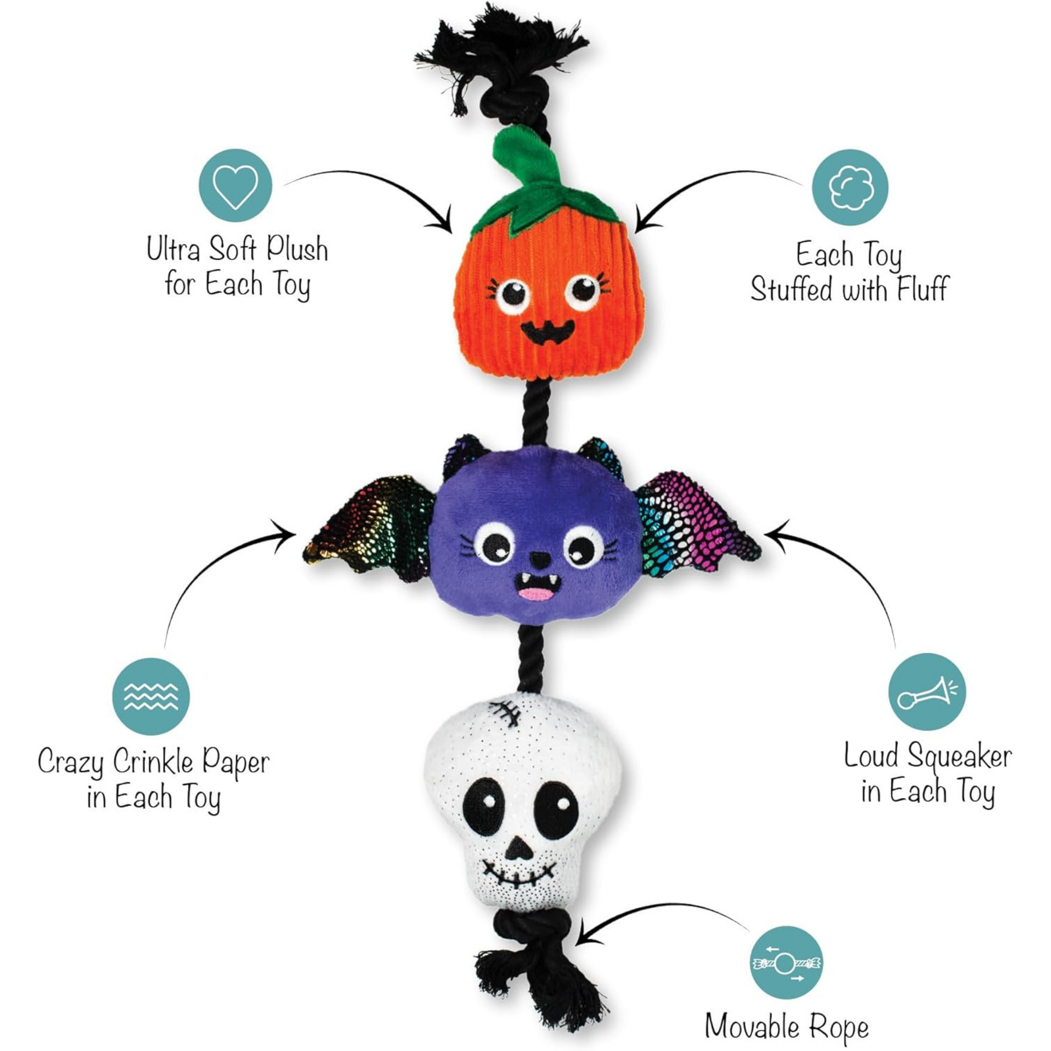 PetShop Literally Dead Plush & Rope Dog Toy