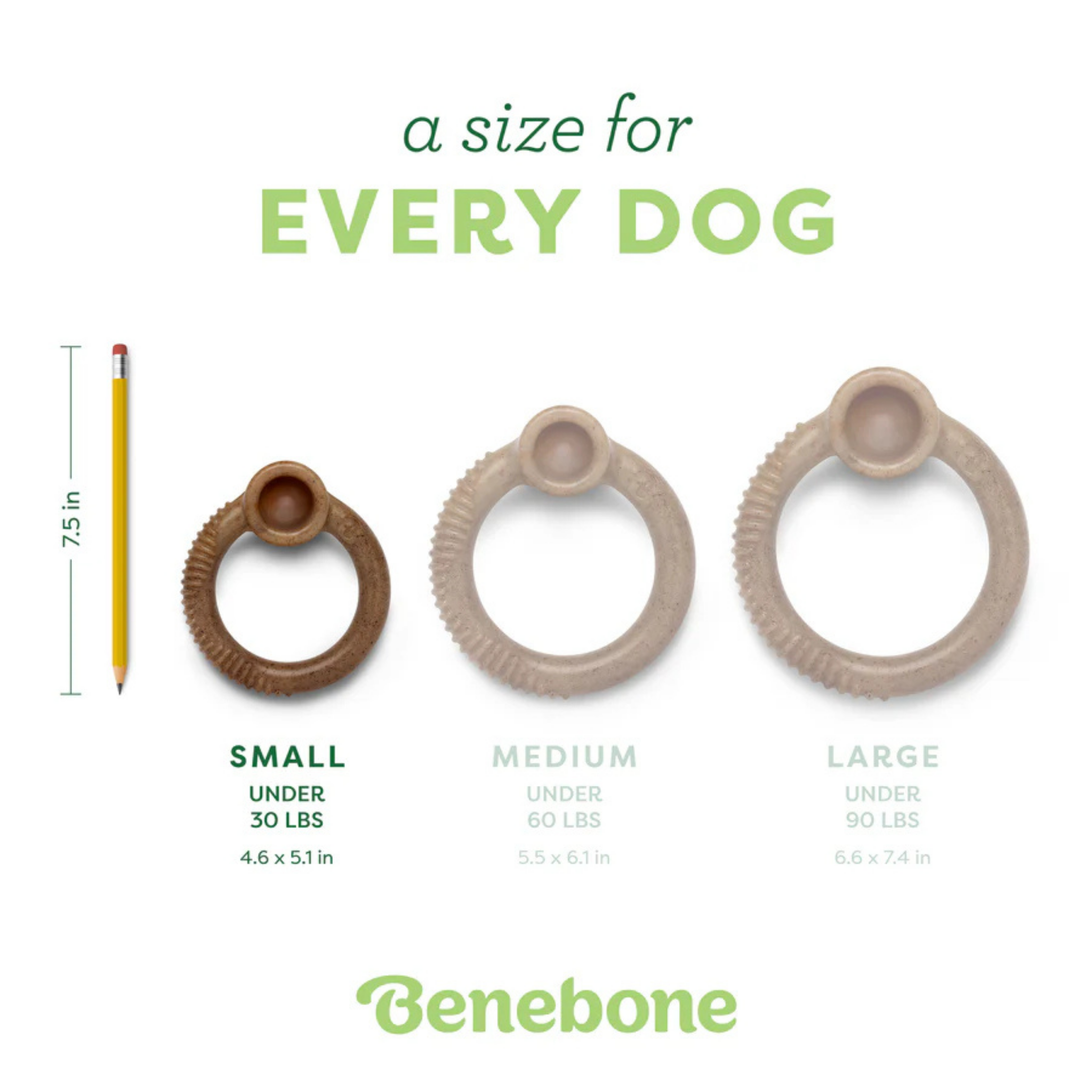 Benebone Bacon Flavor Ring Tough Dog Chew Toy