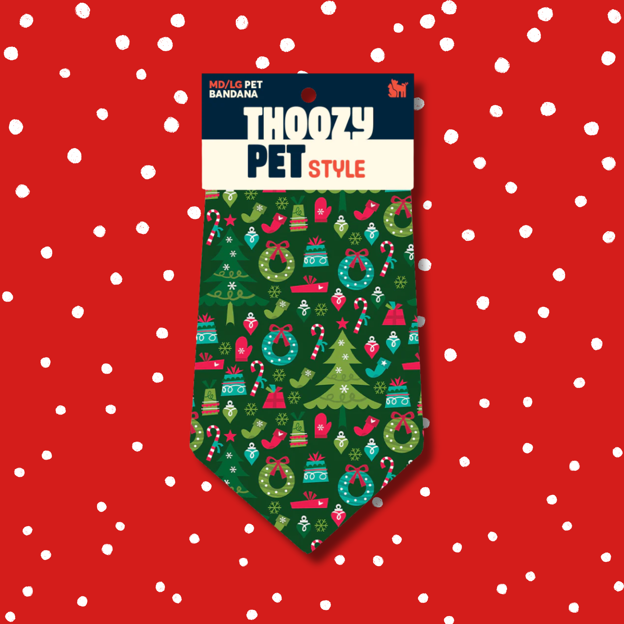 Thoozy Pet Deck the Paws Pet Bandana