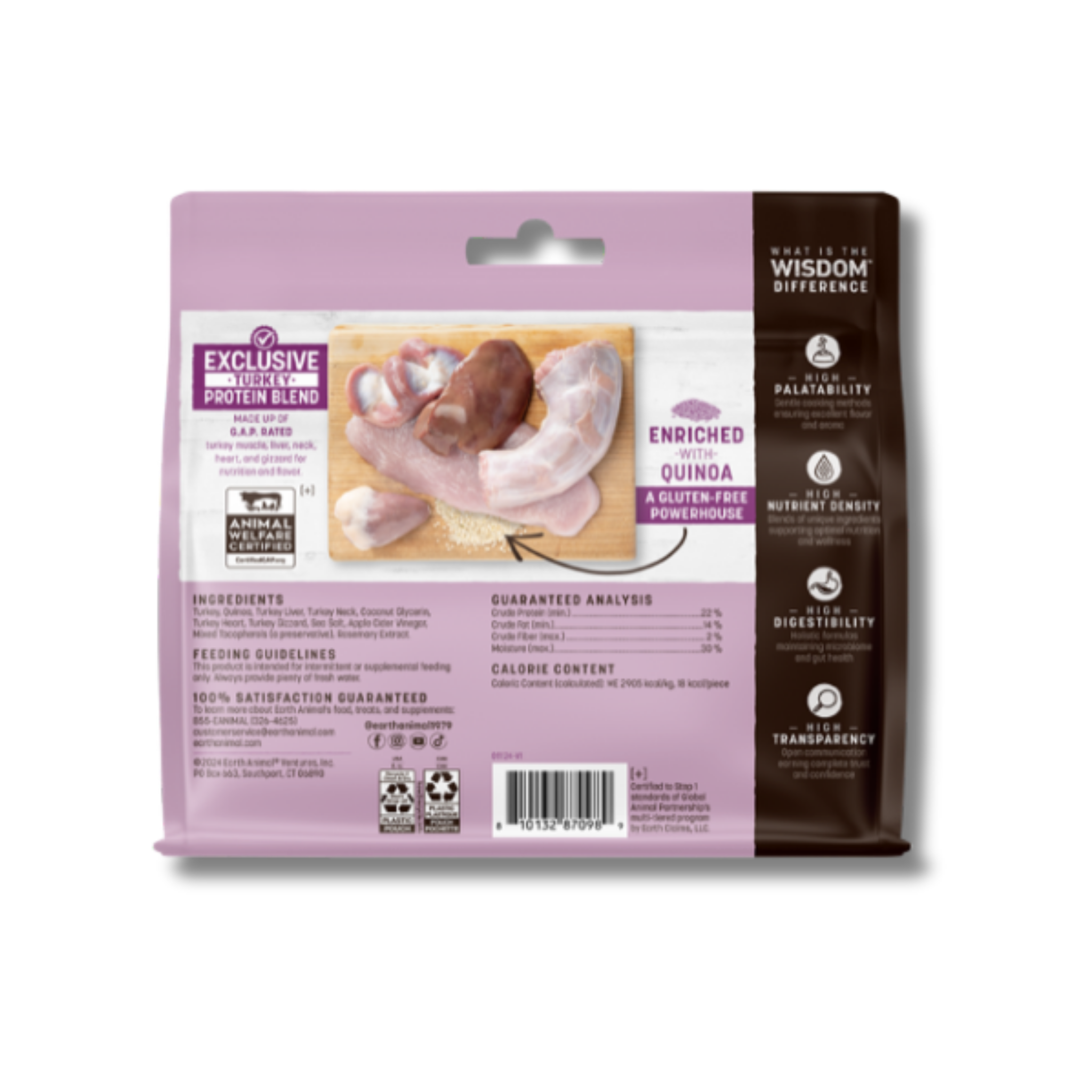 Earth Animal Wisdom™ Air-Dried Turkey Recipe Jerky Dog Treats