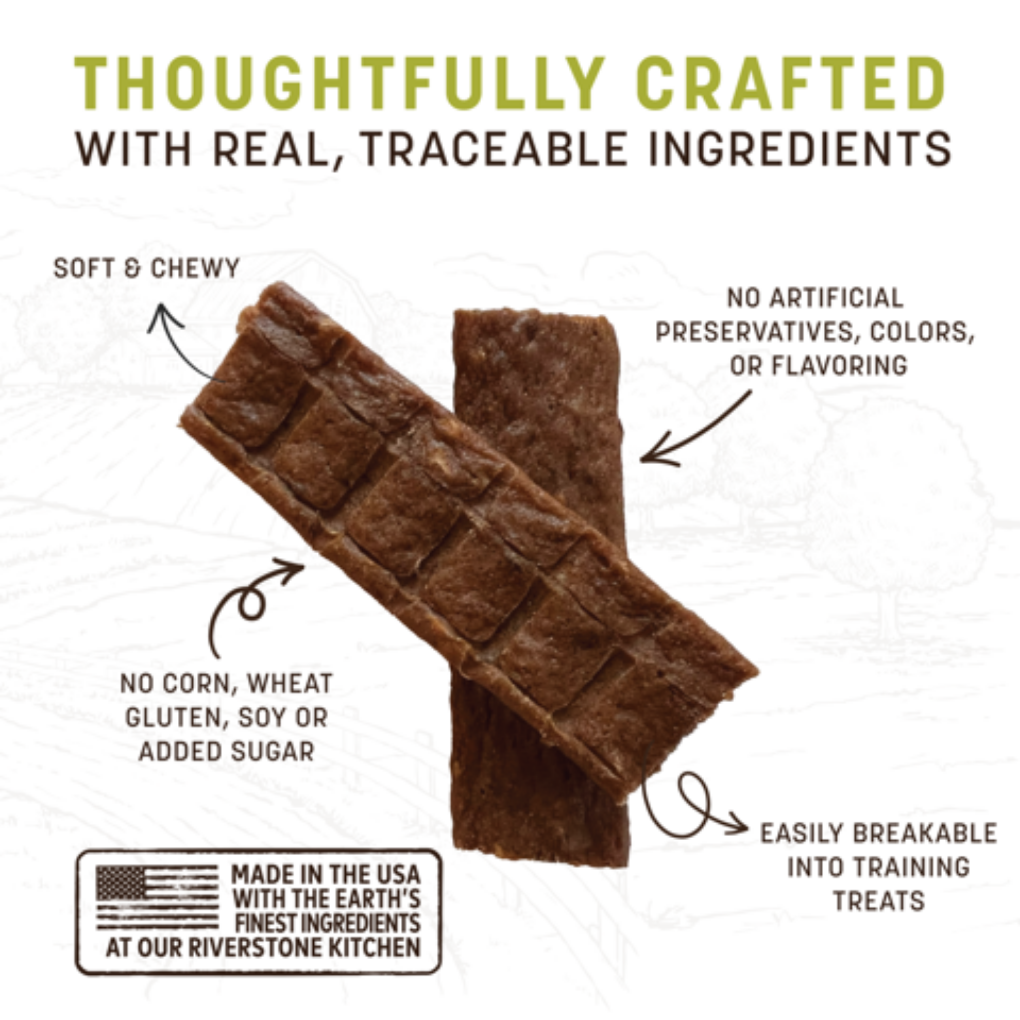 Earth Animal Wisdom™ Air-Dried Turkey Recipe Jerky Dog Treats