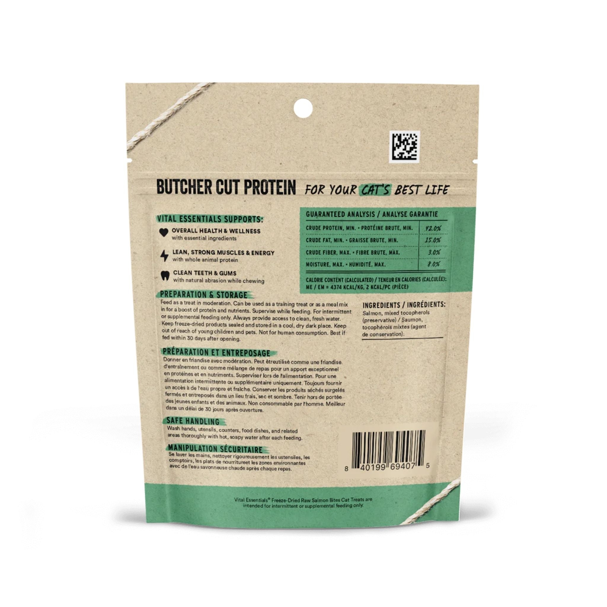 Vital Essentials Freeze Dried Raw Salmon Bites Cat Treats
