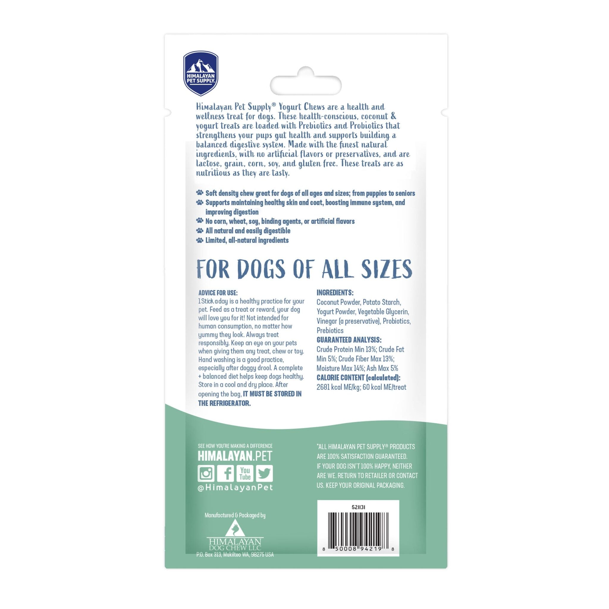 Himalayan Plain Yogurt Sticks Dog Chew