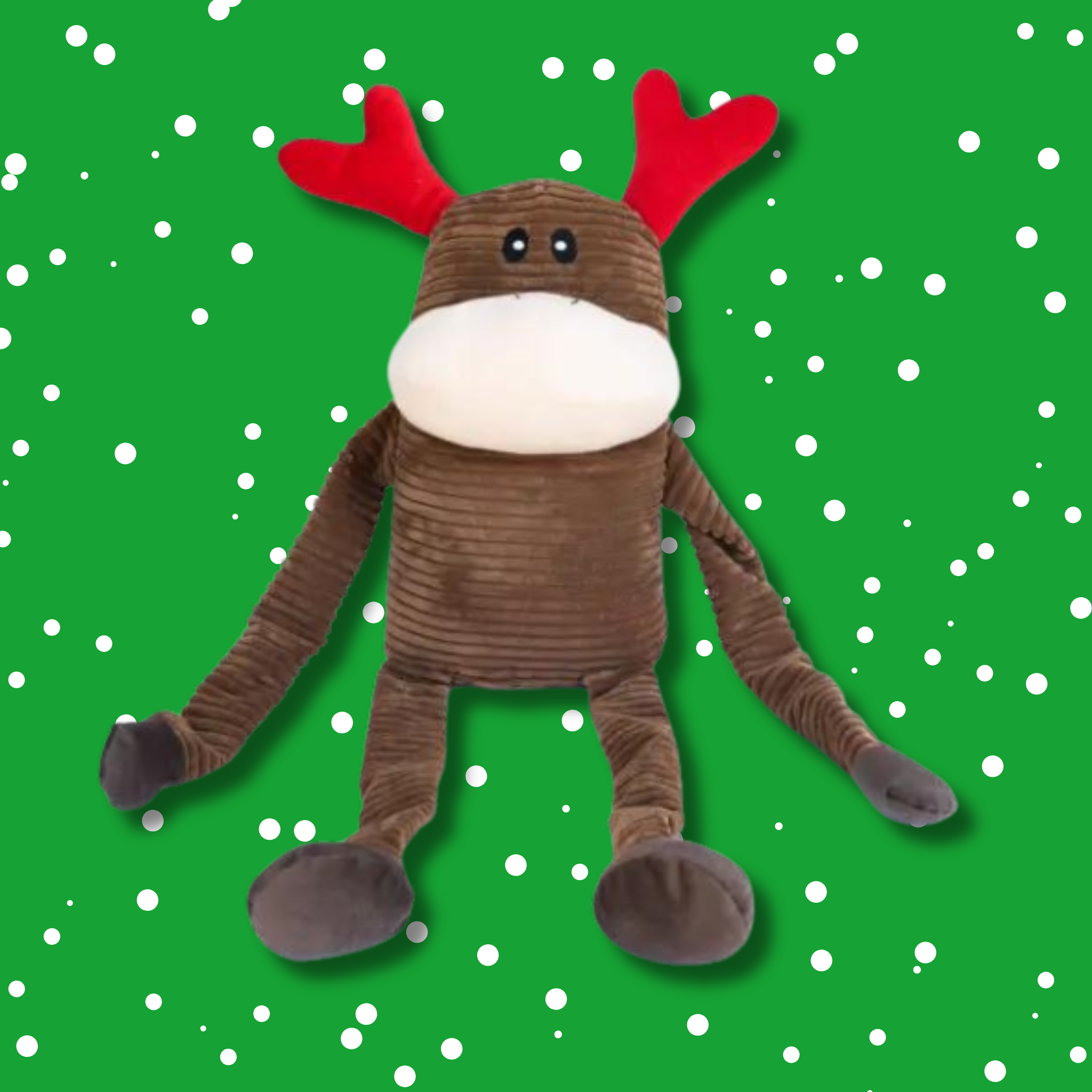 Zippy Paws Jumbo Holiday Crinkle Reindeer Dog Toy
