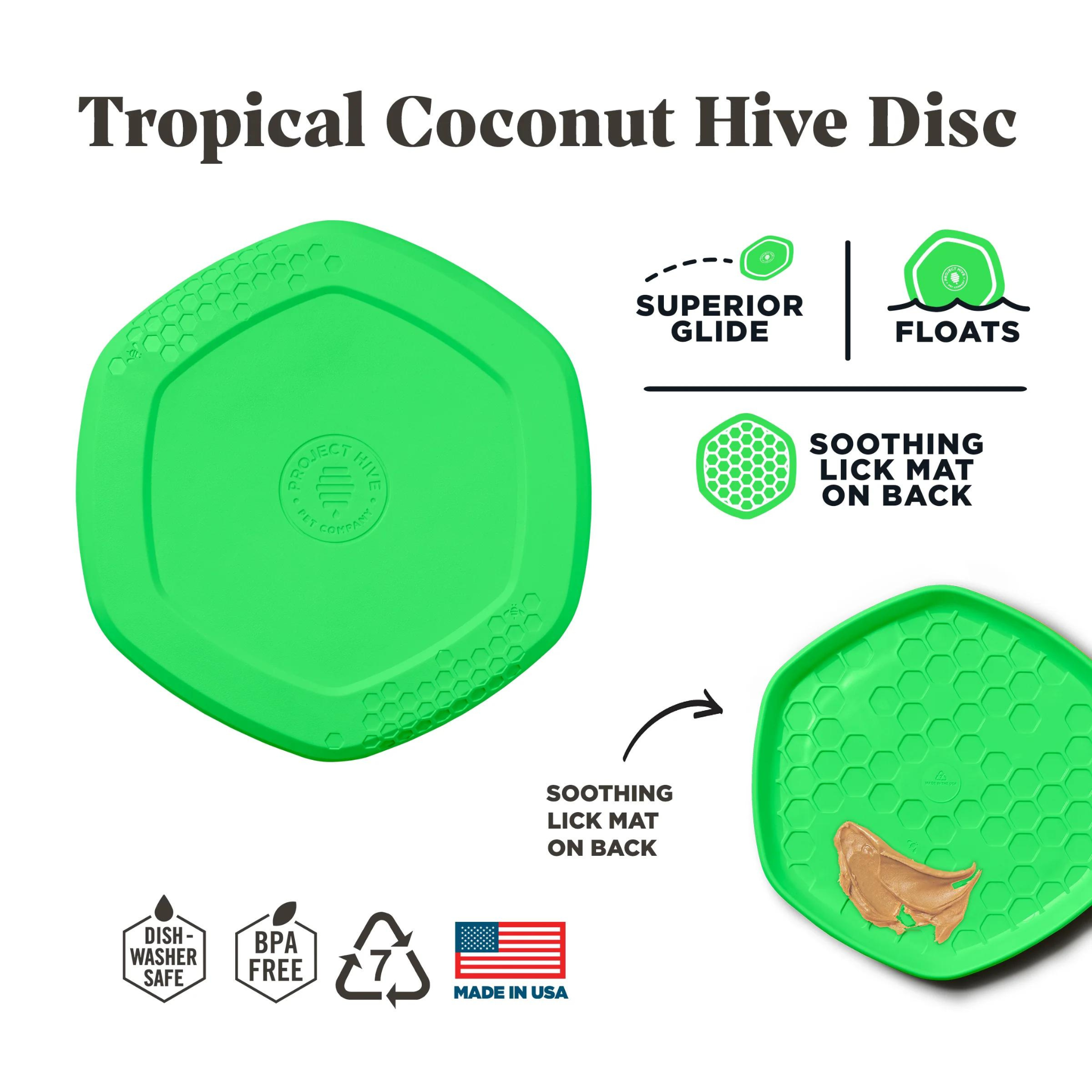 Project Hive Coconut Scented Disc & Lick Mat Dog Toy