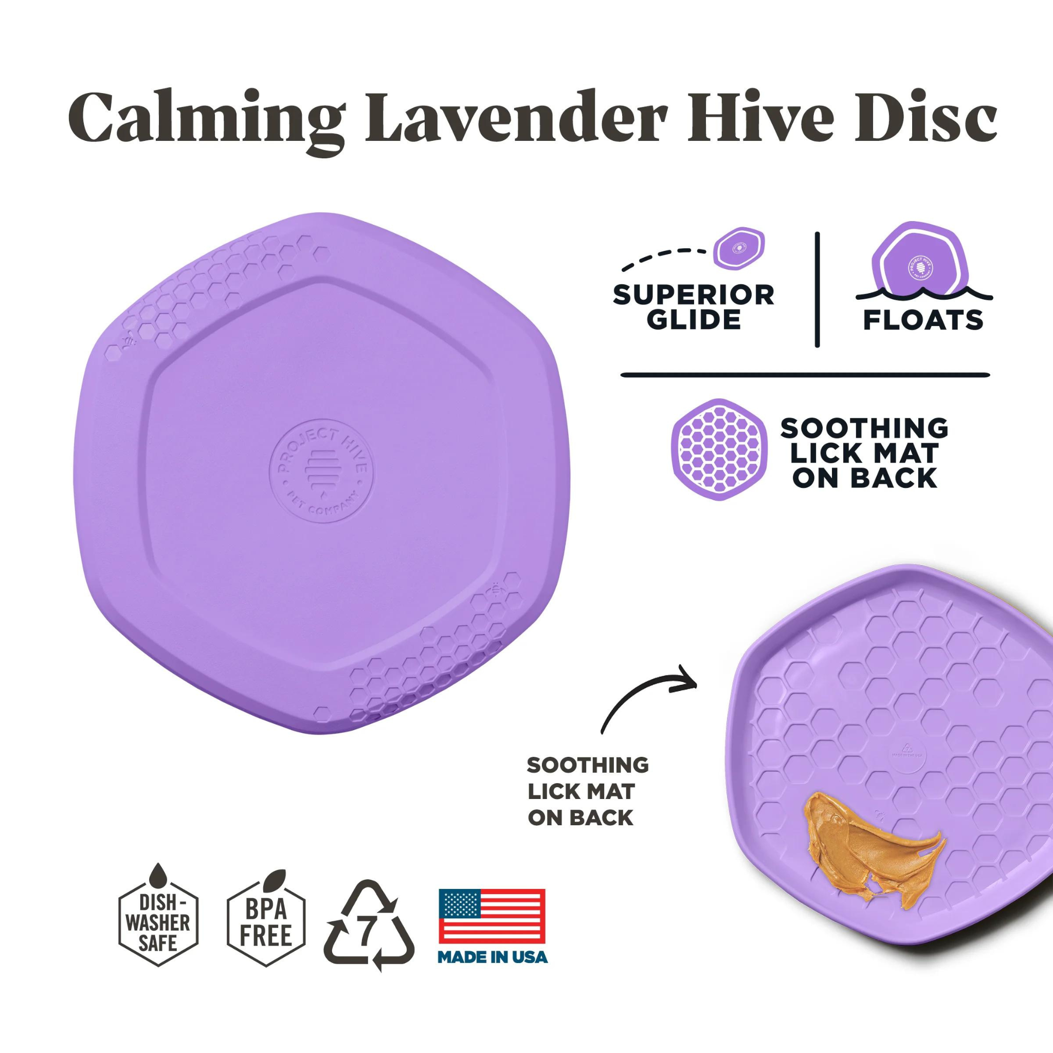 Project Hive Lavender Scented Disc & Lick Mat Dog Toy