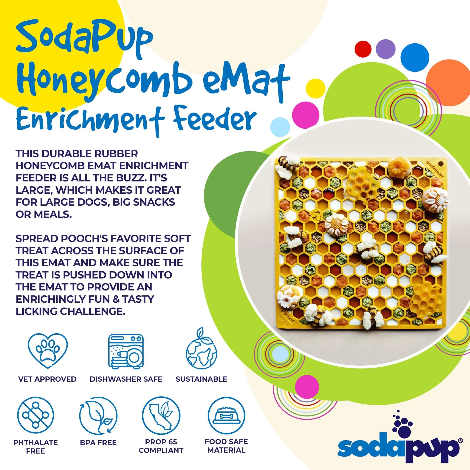 Soda Pup Enrichment Honeycomb Lick Mat
