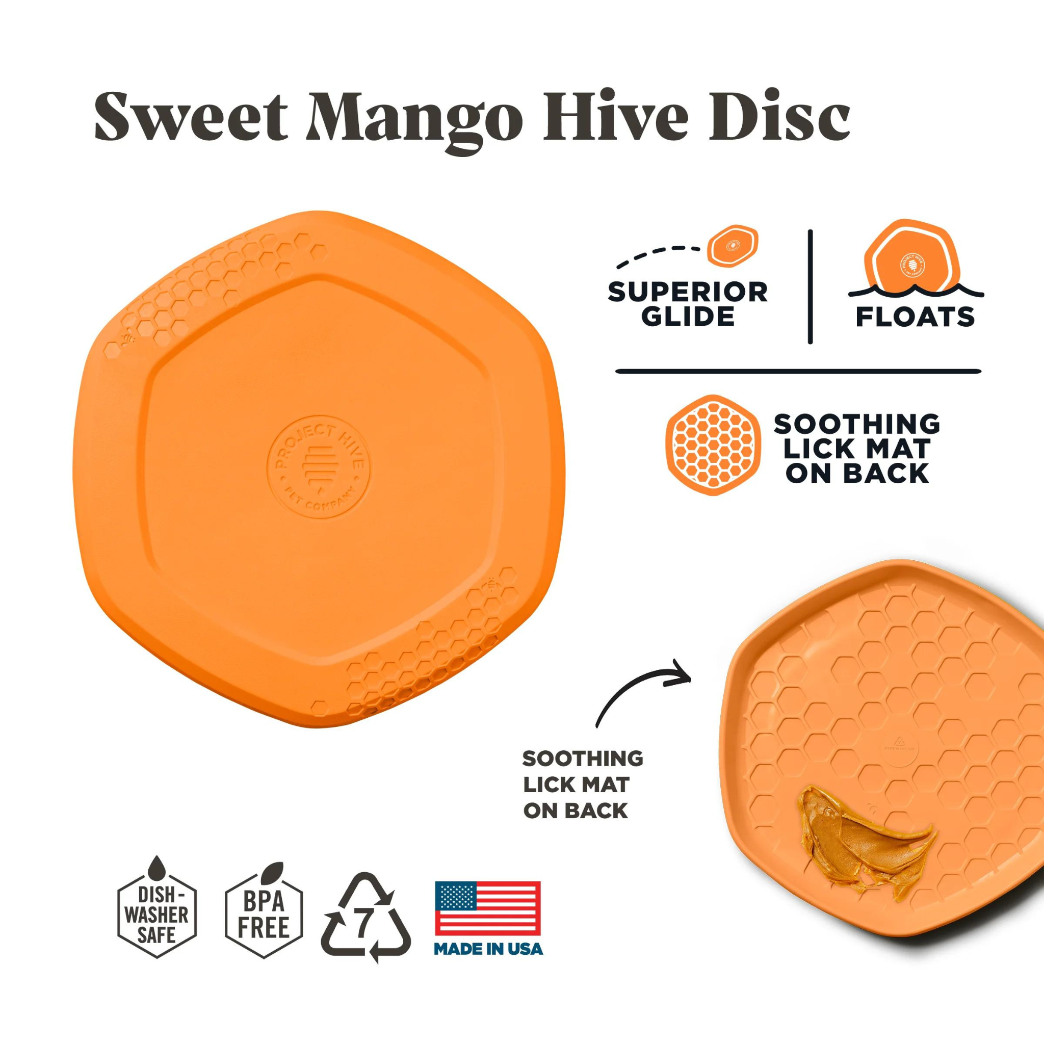 Project Hive Mango Scented Disc & Lick Mat Dog Toy
