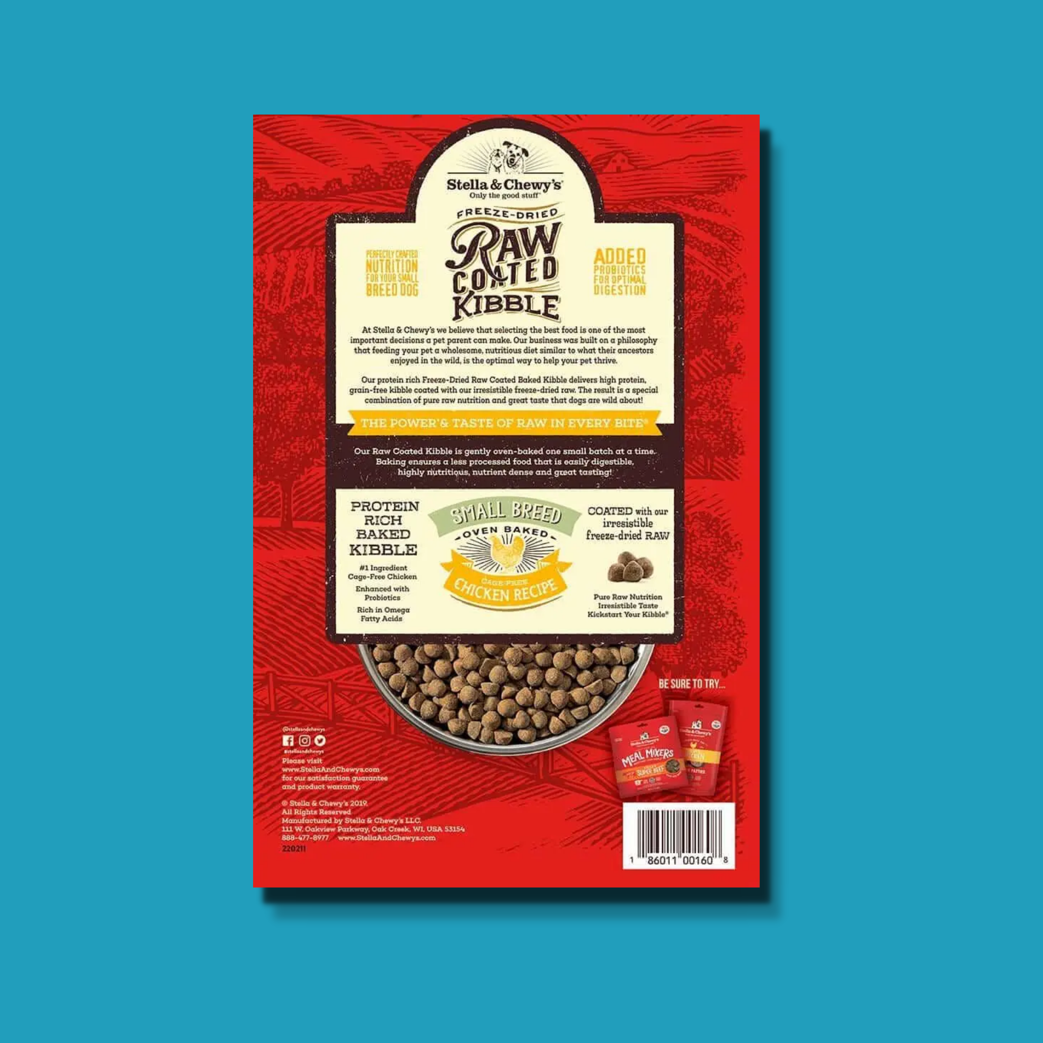 Stella & Chewy's Raw Coated Small Breed Chicken Baked Kibble Dog Food