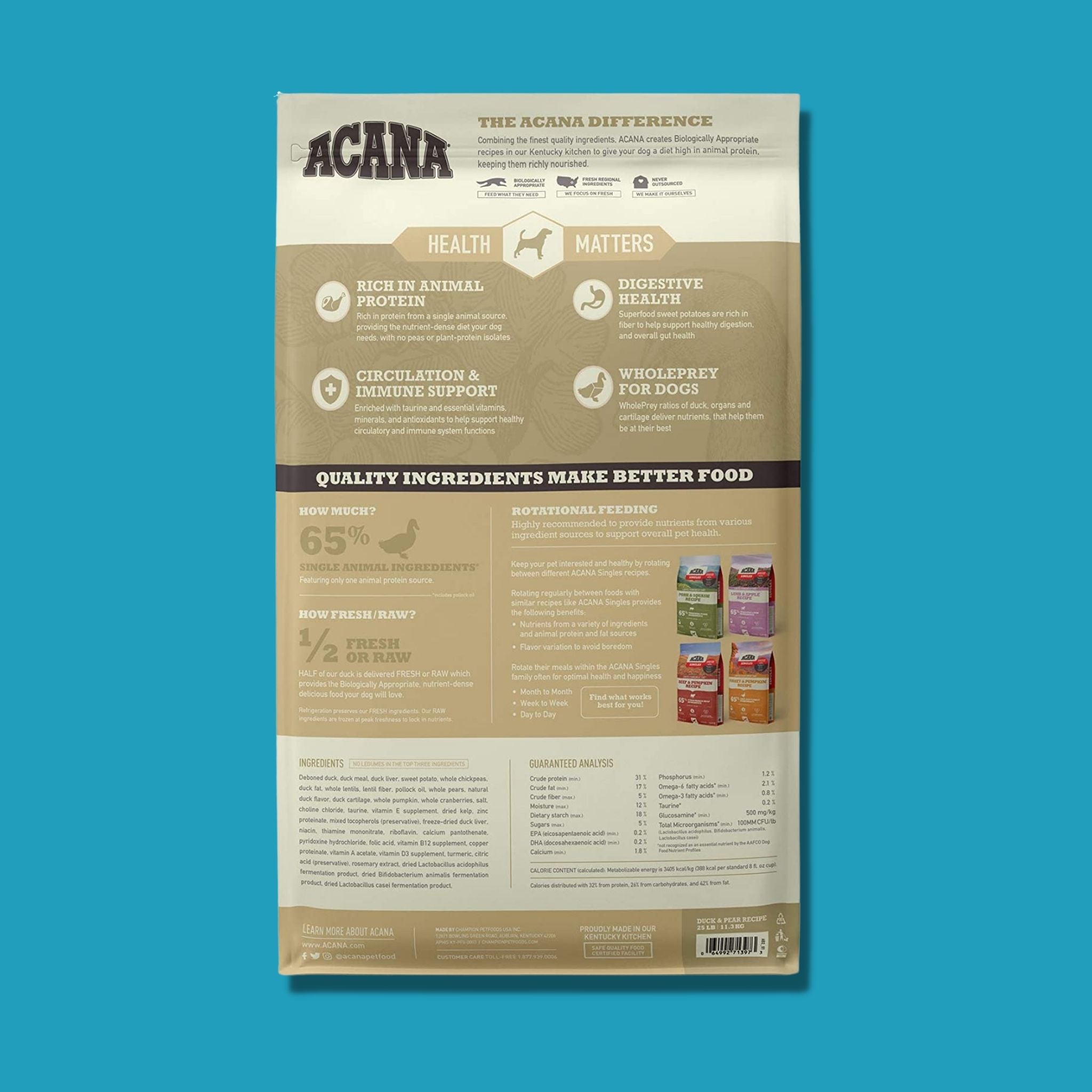 Acana Singles Duck & Pear Dry Dog Food