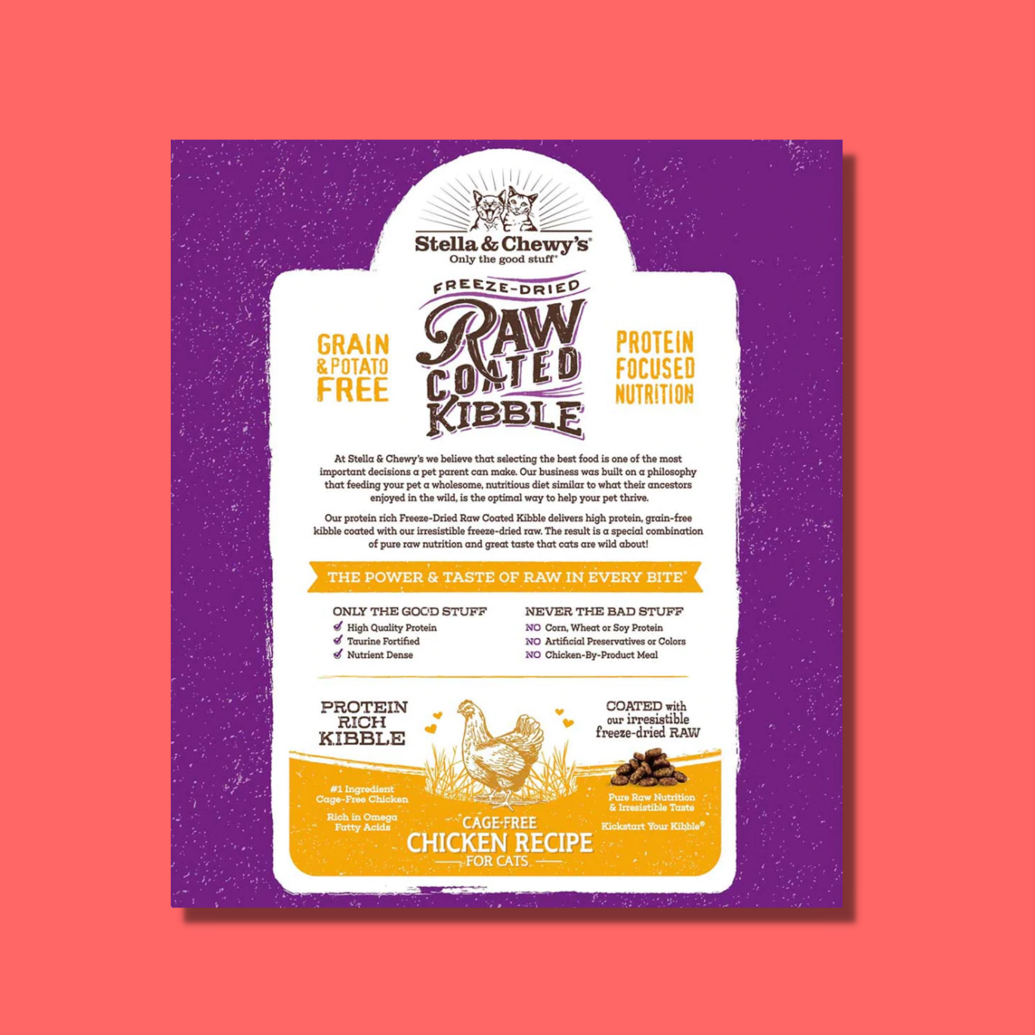 Stella & Chewy's Raw Coated Kibble Cage Free Chicken Dry Cat Food