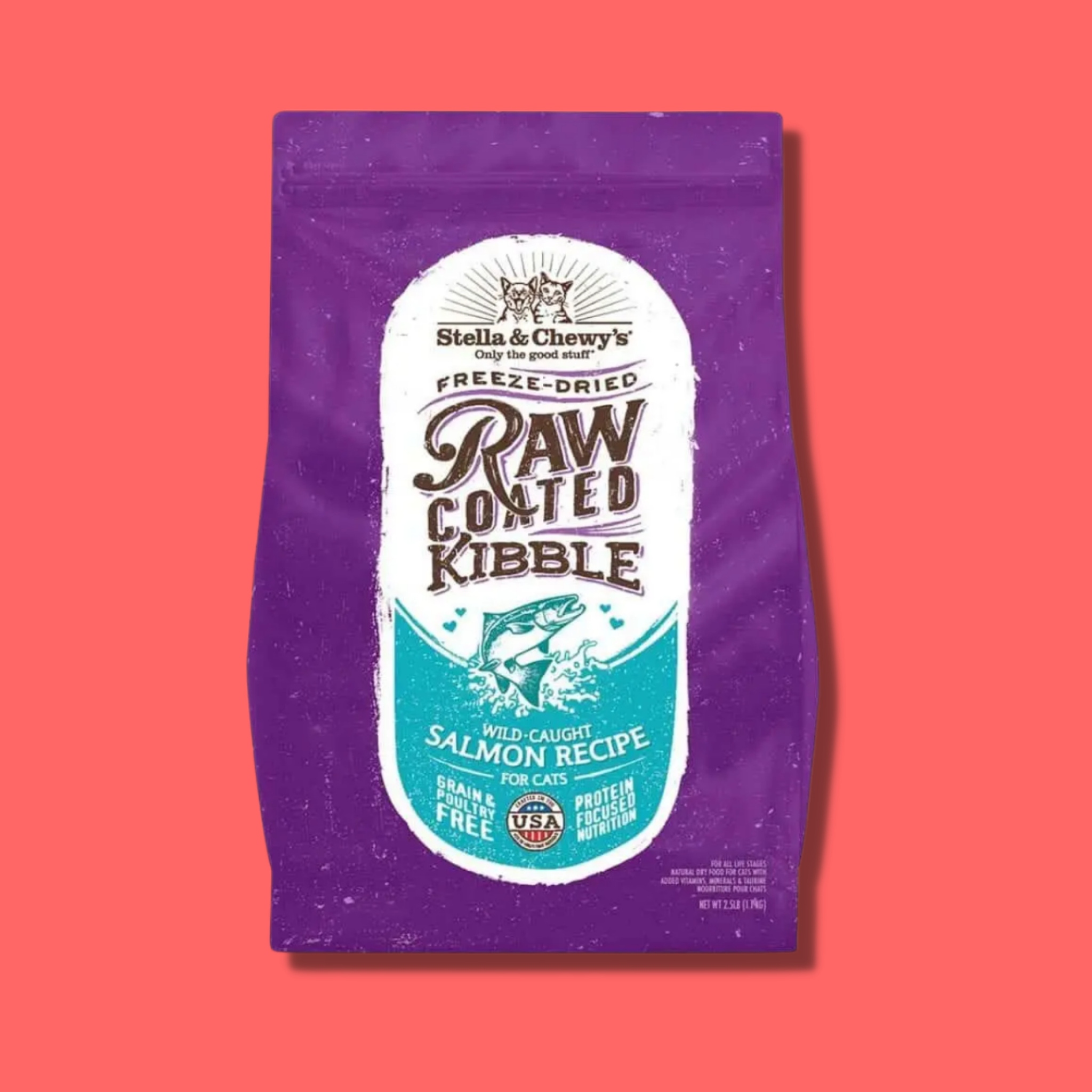 Stella & Chewy's Raw Coated Kibble Salmon Dry Cat Food