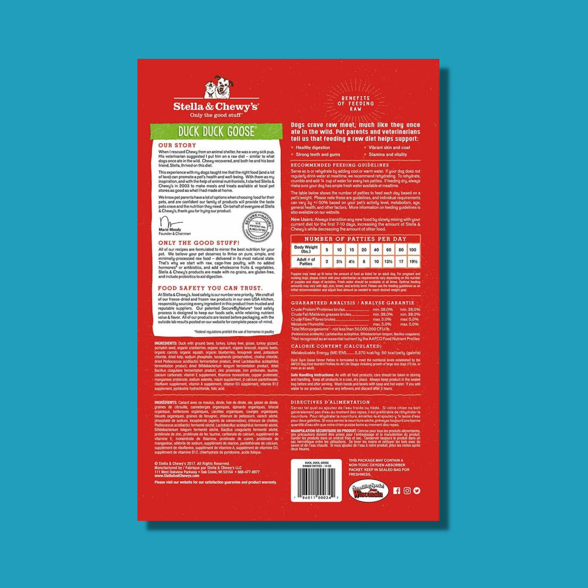 Stella & Chewy's Freeze Dried Raw Duck Duck Goose Dinner Patties