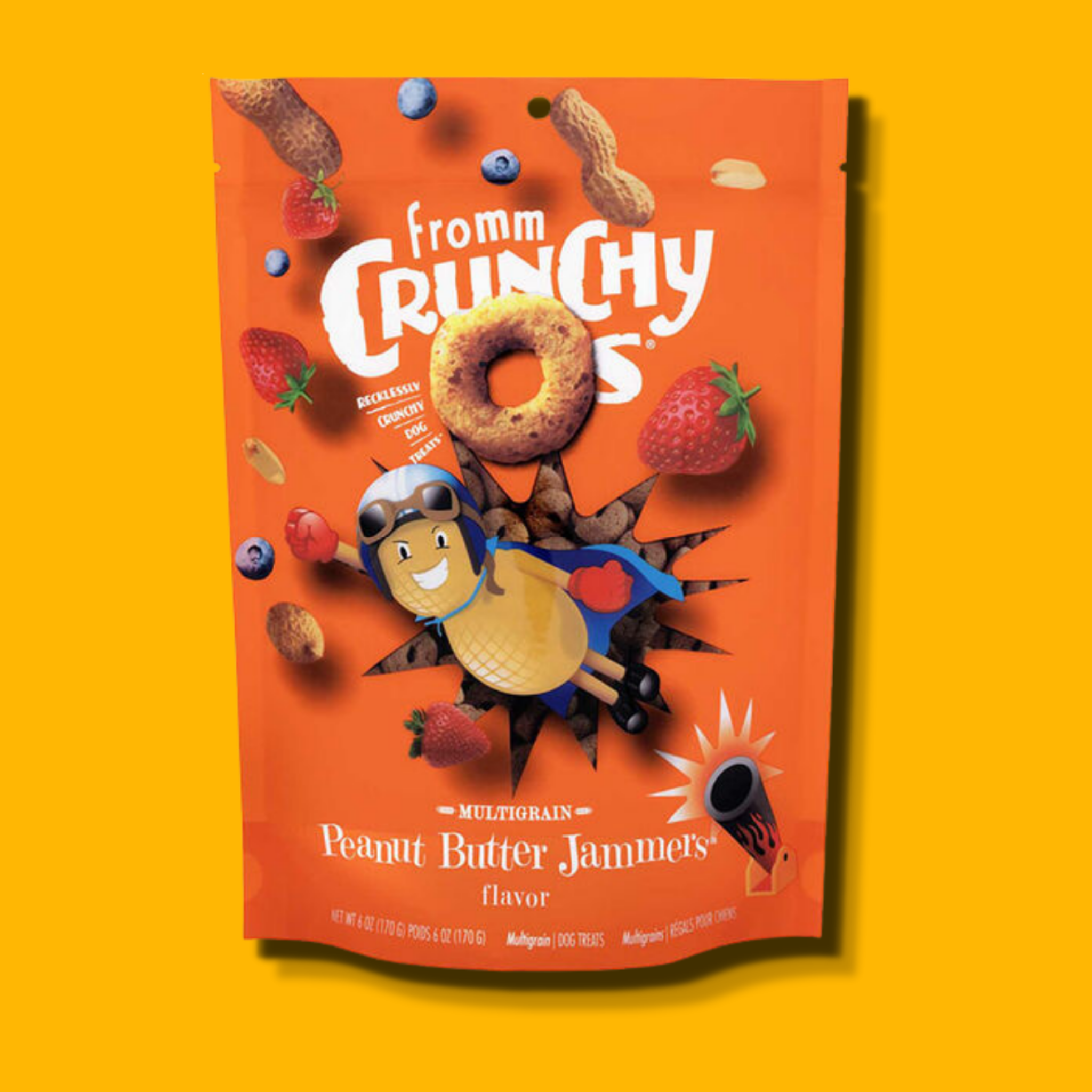 Fromm Crunchy O's Grain Free Peanut Butter Jammers Dog Treats 6 oz