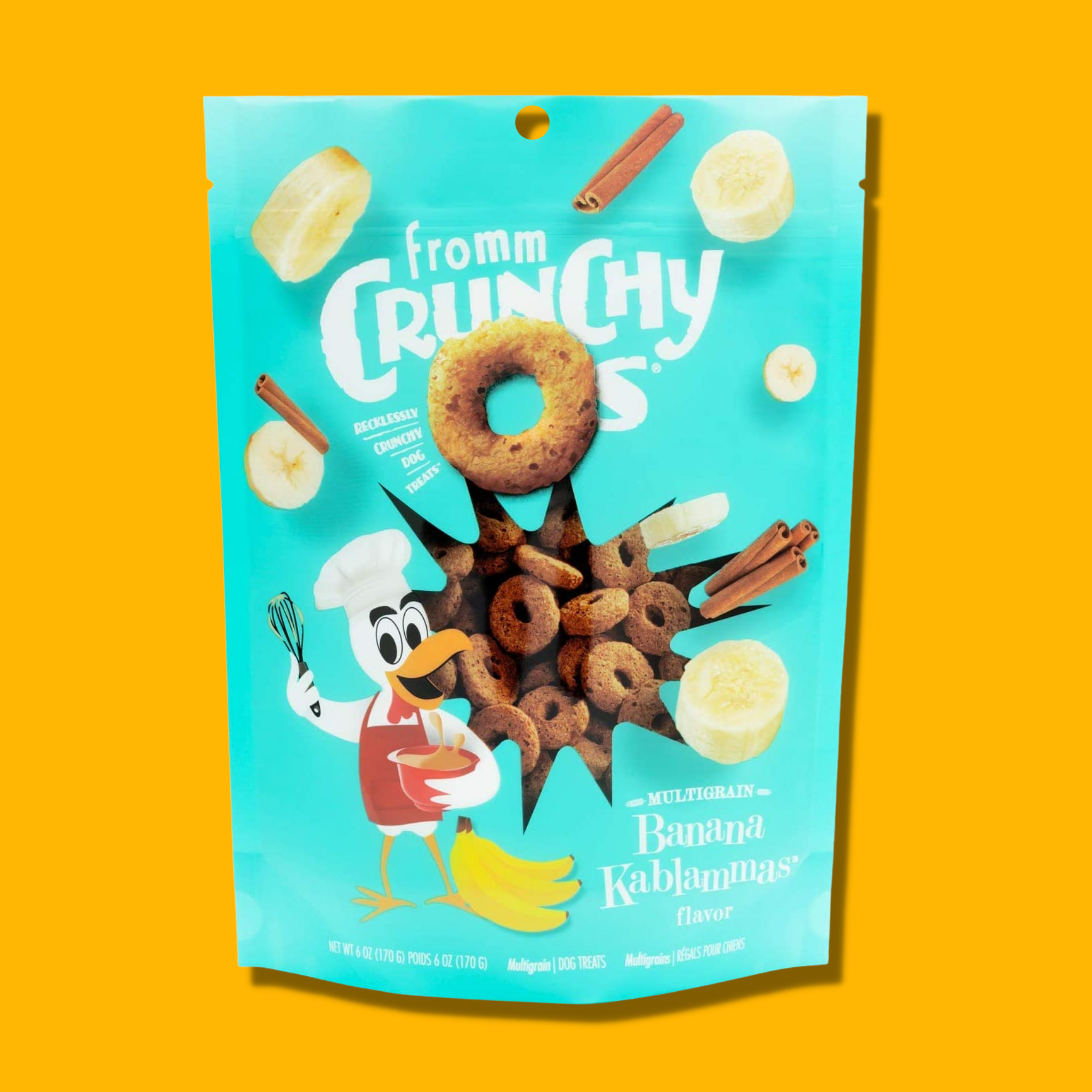 Fromm Crunchy O's Grain Free Banana Kablammas Dog Treats 6 oz