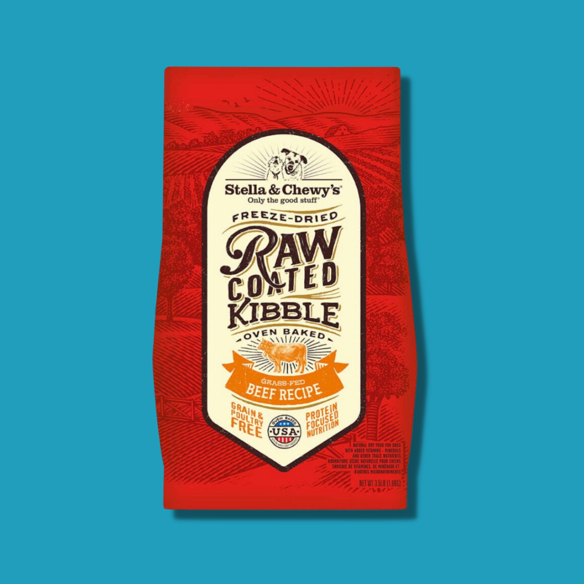 Stella & Chewy's Raw Coated Grass Fed Beef Baked Kibble Dog Food