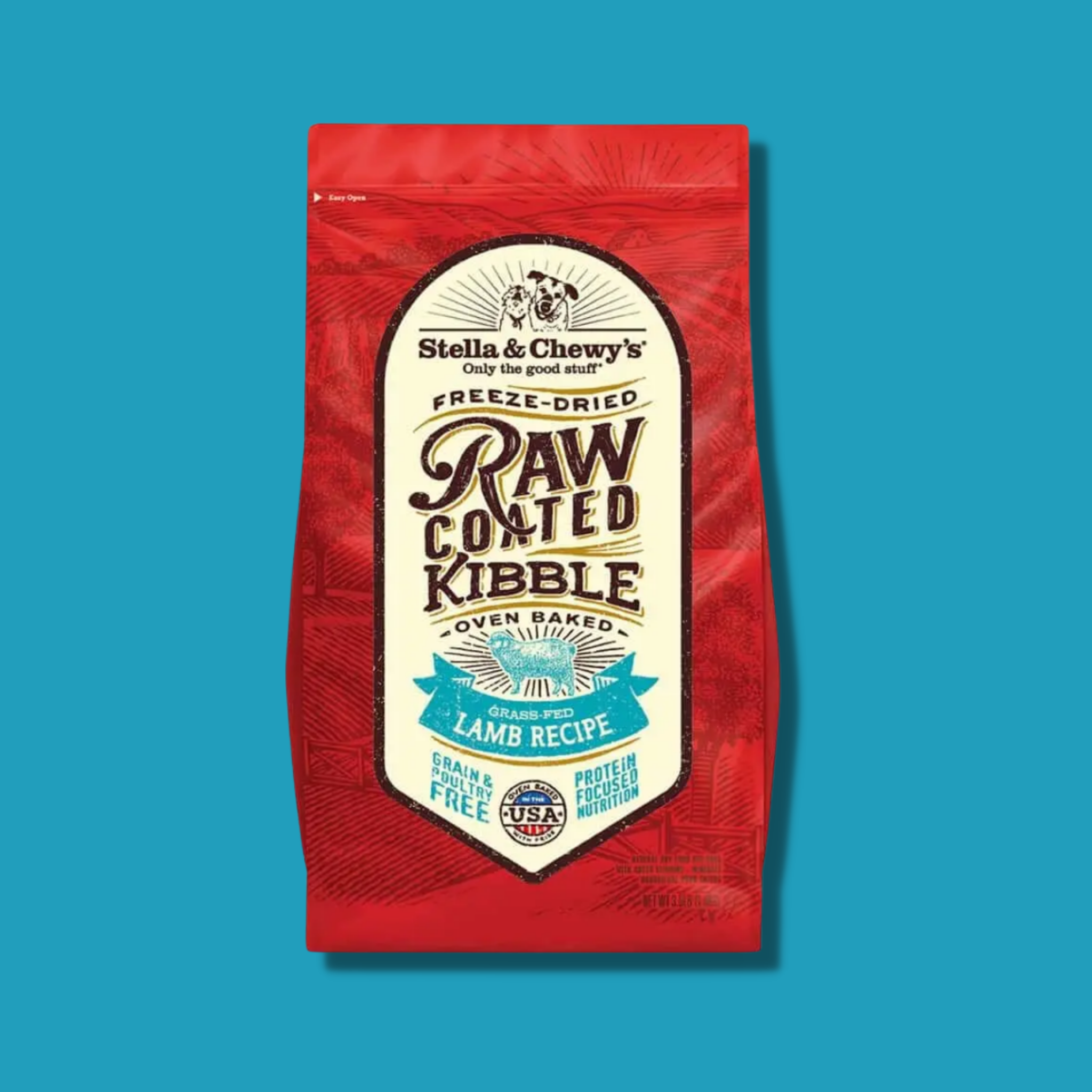 Stella & Chewy's Raw Coated Grass Fed Lamb Baked Kibble Dog Food