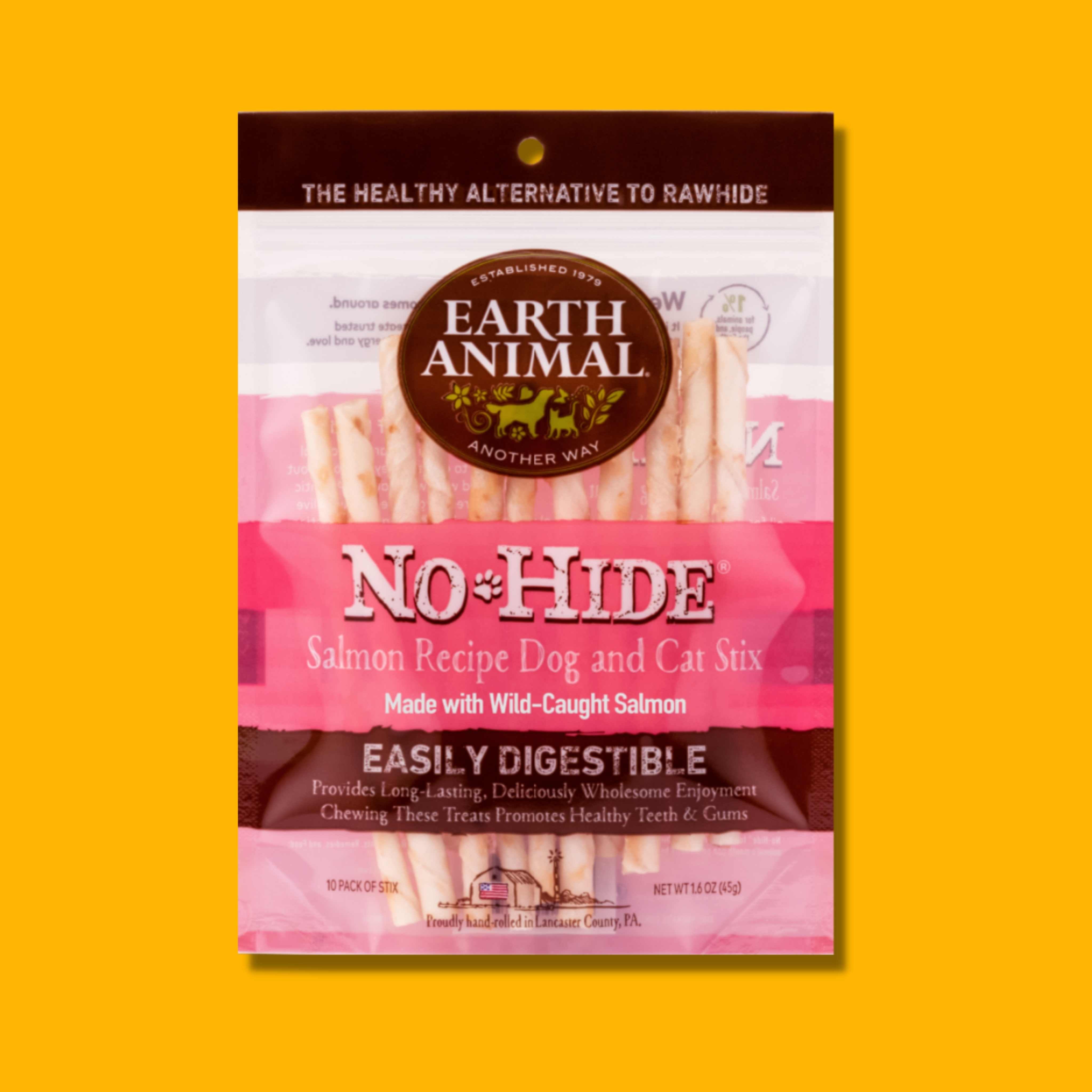 Earth Animal No-Hide Salmon STIX, 10ct