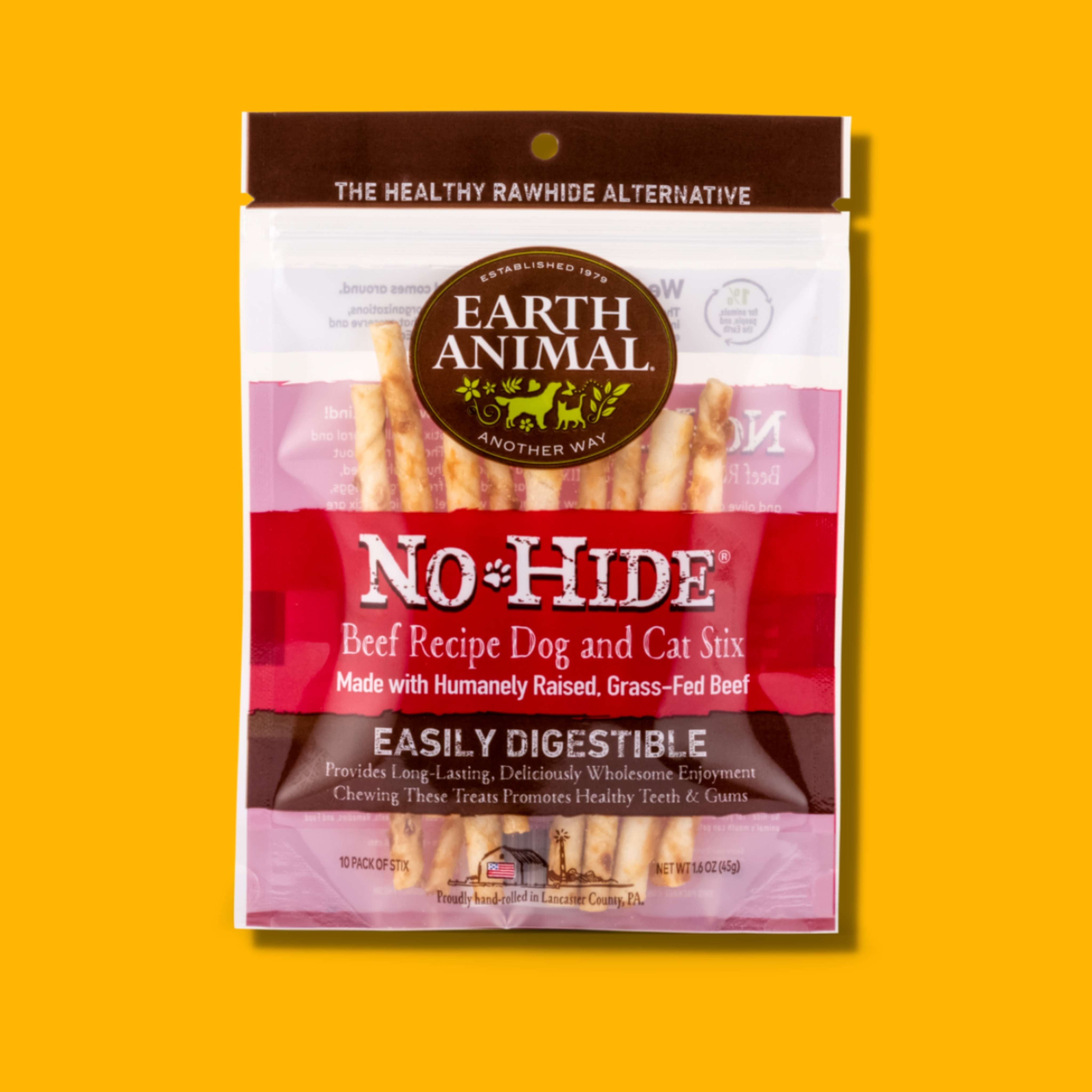 Earth Animal No-Hide Beef Stix, 10ct