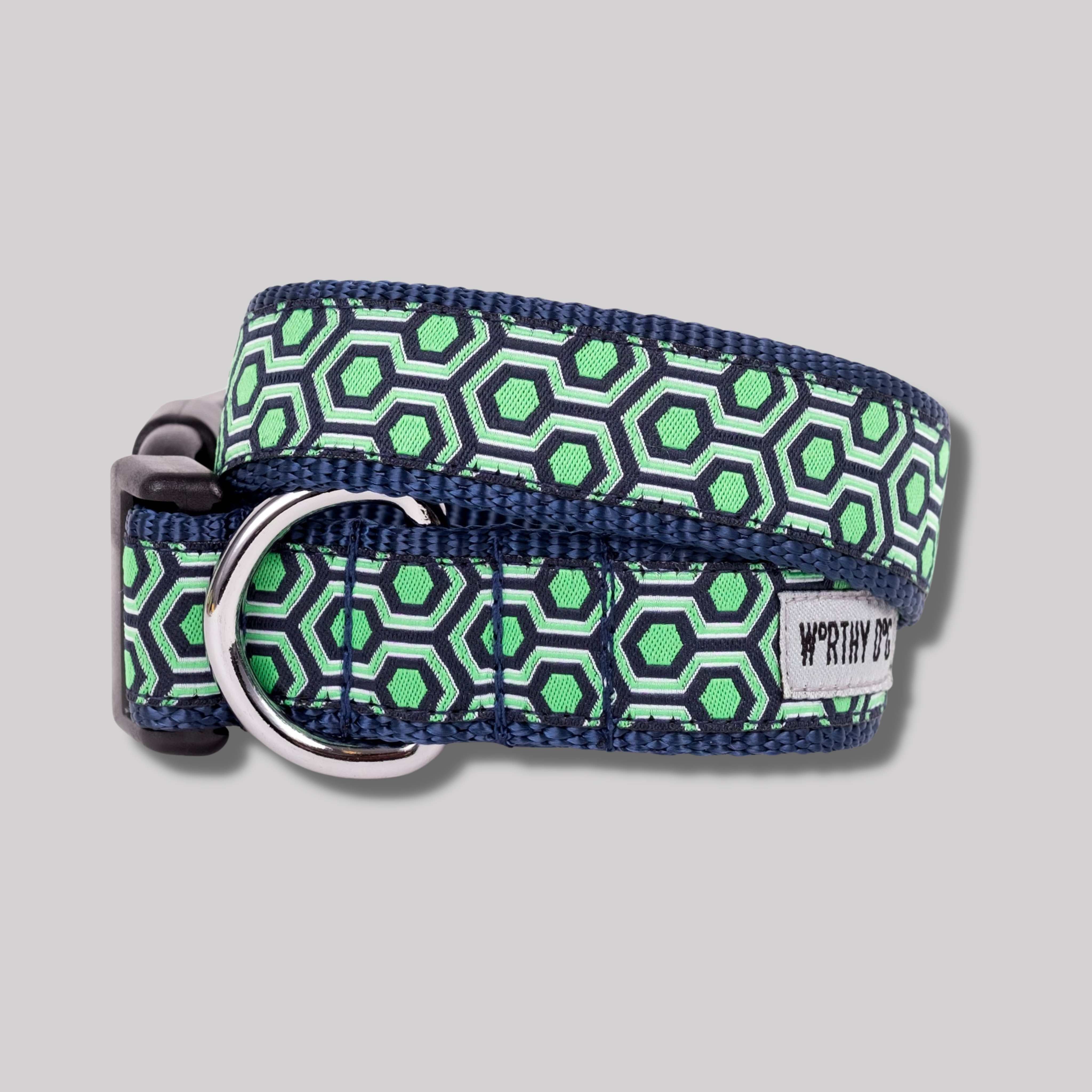 The Worthy Dog Navy Hexagon Collar