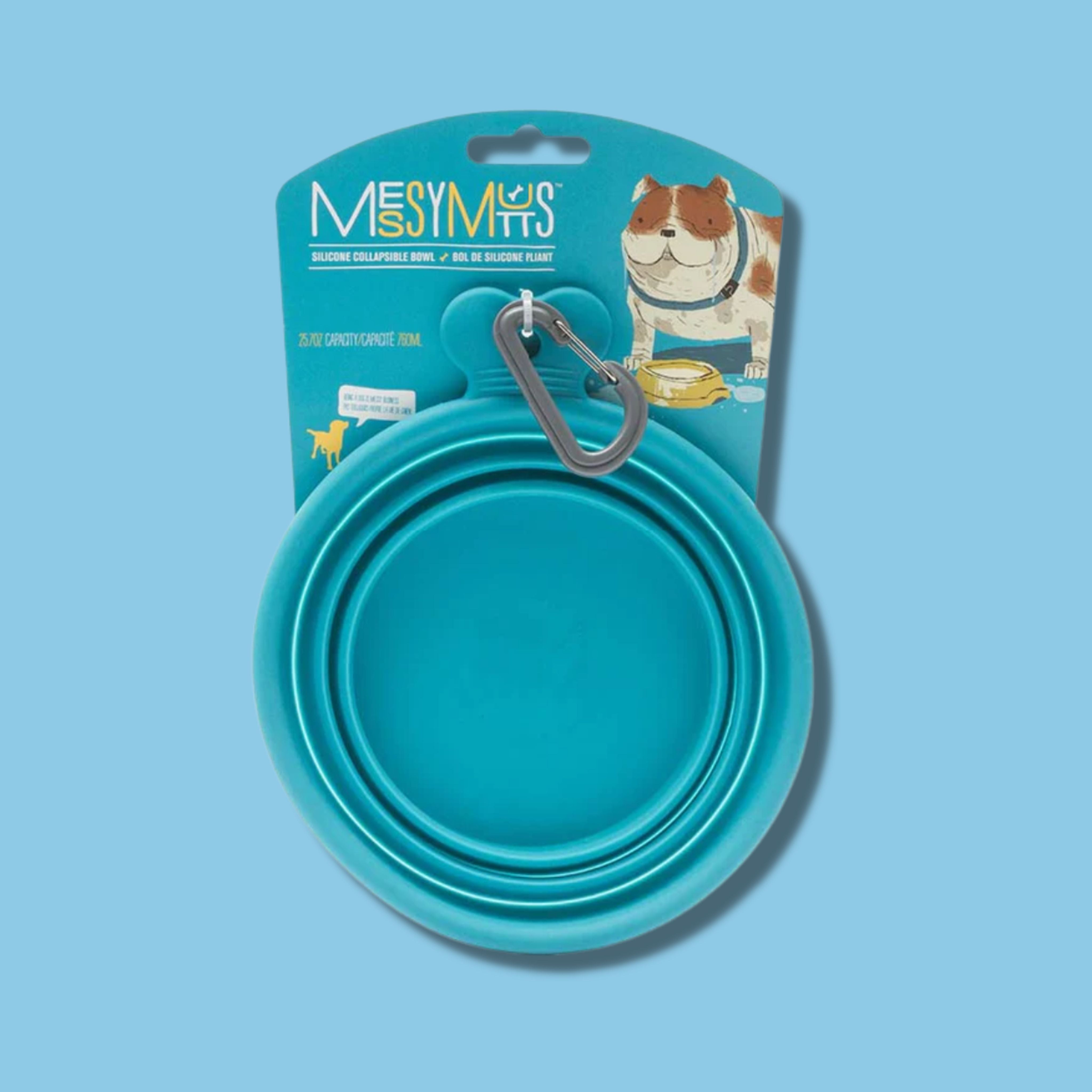 Messy Mutts Collapsible Silicone Travel Bowl Blue