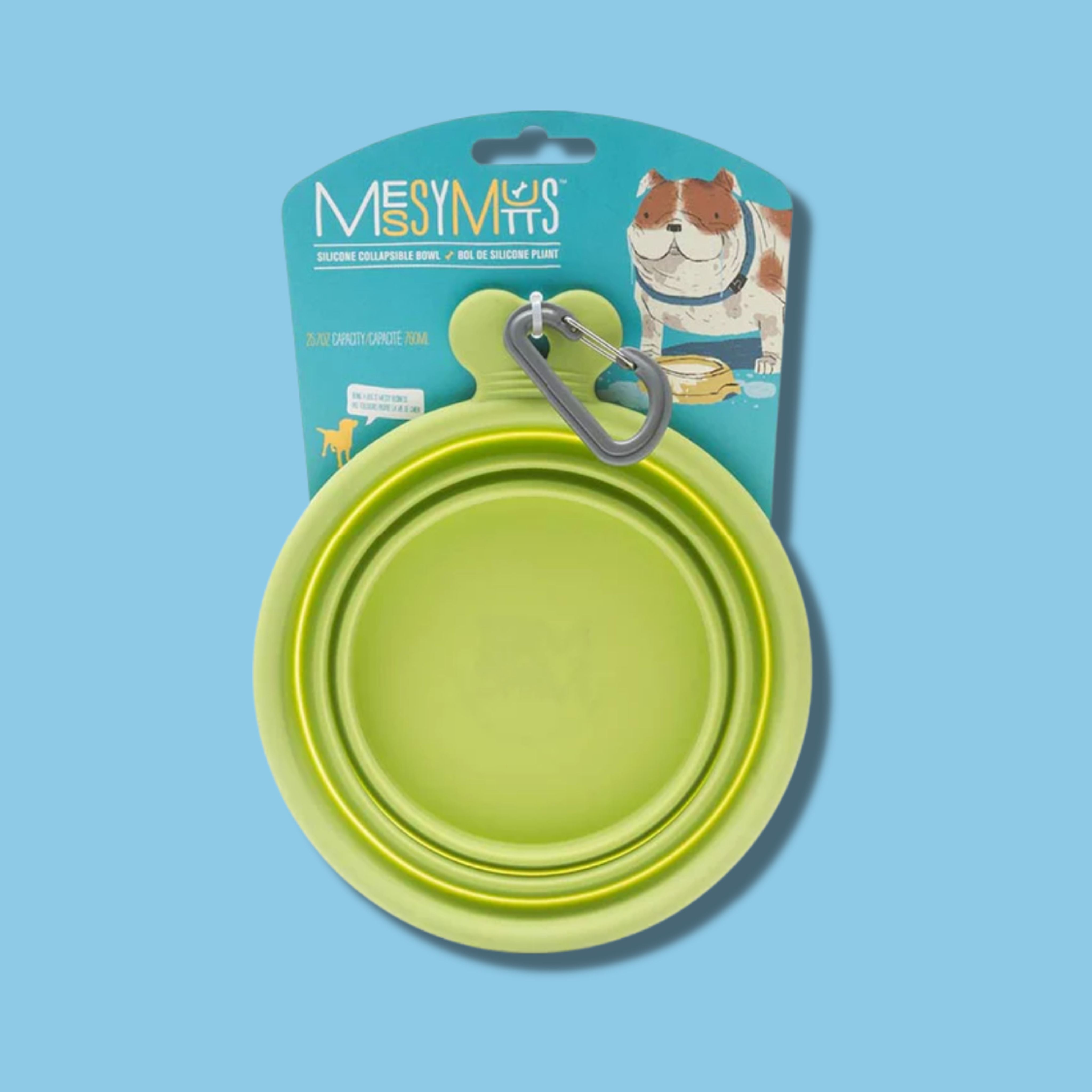 Messy Mutts Collapsible Silicone Travel Bowl Green