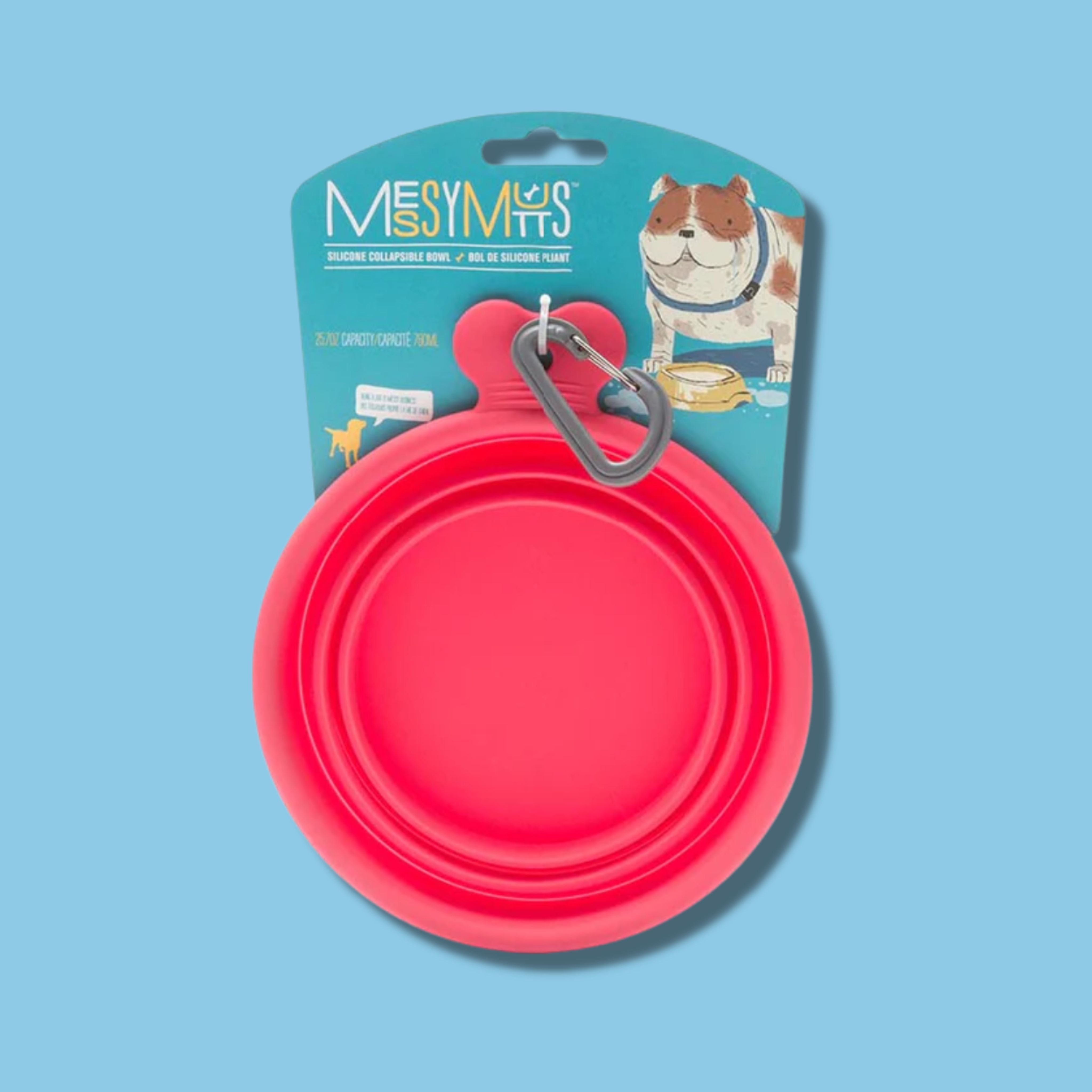 Messy Mutts Collapsible Silicone Travel Bowl Red
