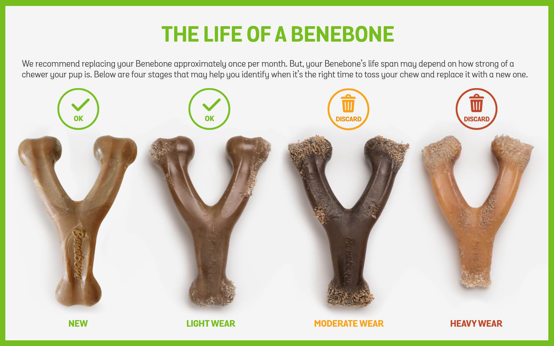 Benebone Bacon Flavor Wishbone Tough Dog Chew Toy